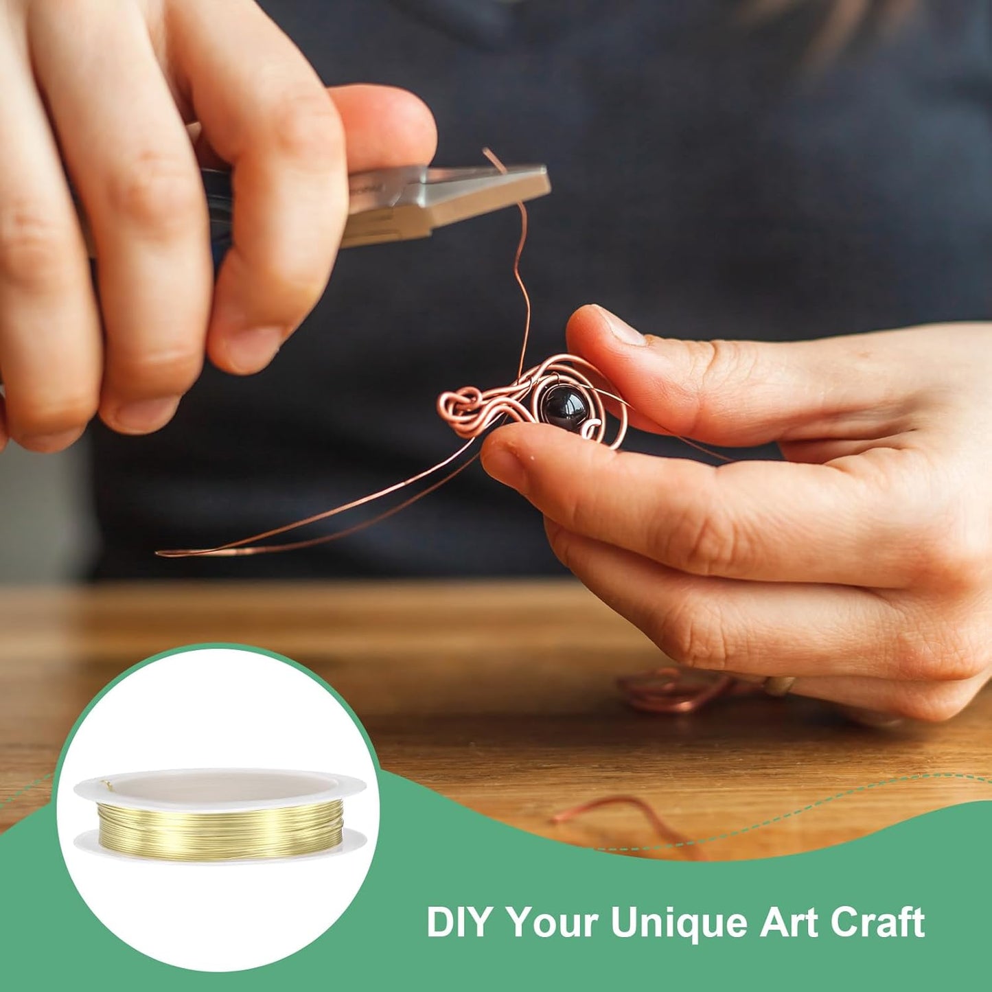 0.5 mm/24 Gauge Copper Wire for Jewelry Making, 20.3FT Copper Beading Craft Wire for Jewelry/Weaving/DIY Crafting/Planting, Color-Retaining [6.2M, Light Golden]