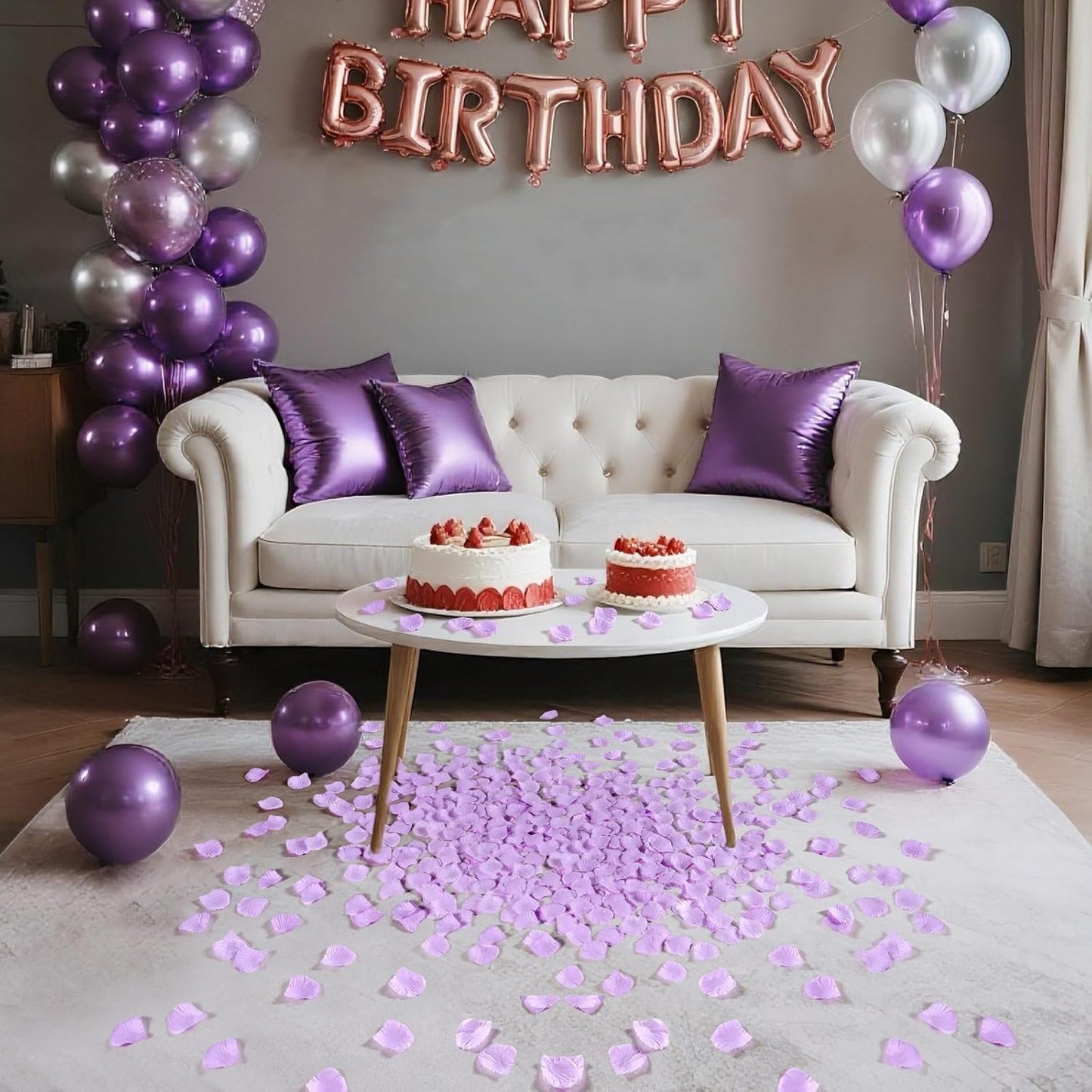 1000 Pcs Light Purple Rose Petals Artificial Silk Flower Petals Romantic Decorations for Wedding Engagement Birthday Event Anniversary Party Backdrop Supplies