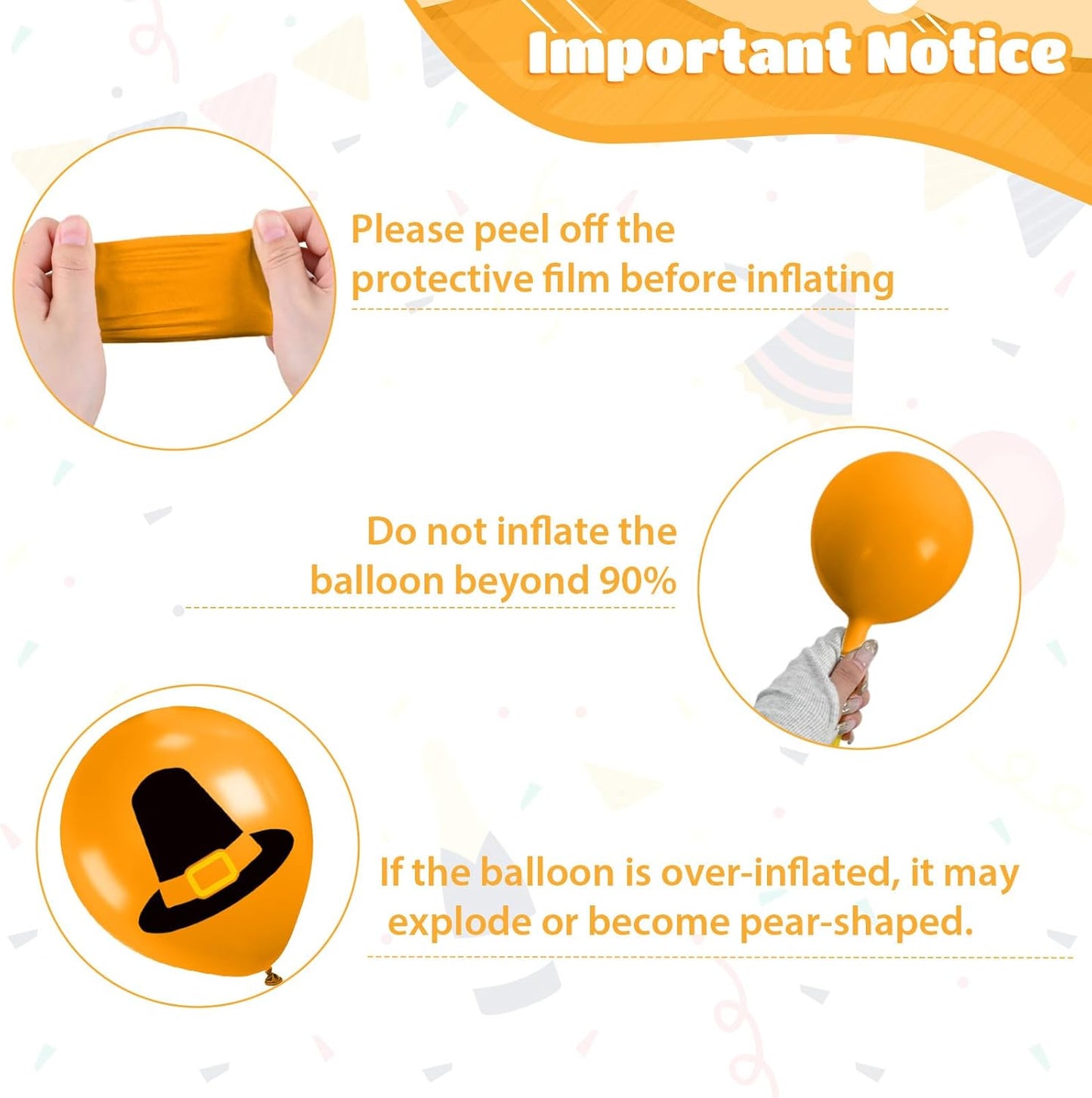 Thanksgiving Balloons, 12 Inch Orange Coffee Brown Yellow White Pumpkin Fall Maple Balloons for Boy Girl Thanksgiving Fall Birthday Autumn Party Decoration Pumpkin Baby Shower Anniversary Backdrop