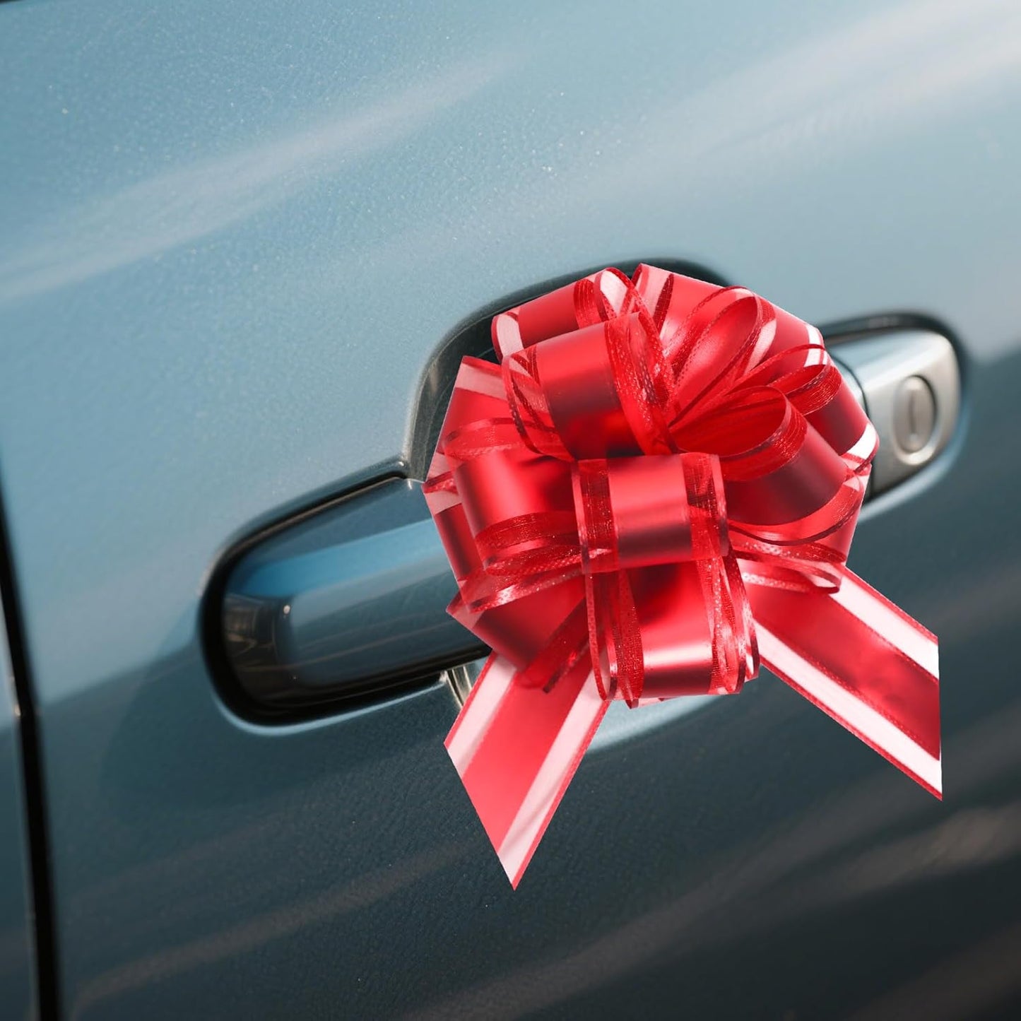 6 Pcs 6 Inch Red Pull Bows, Perfect for Gift Wrapping, Weddings, Party Decorations, Crafts Easy-to-Use Pull Bows for Gifts and Events