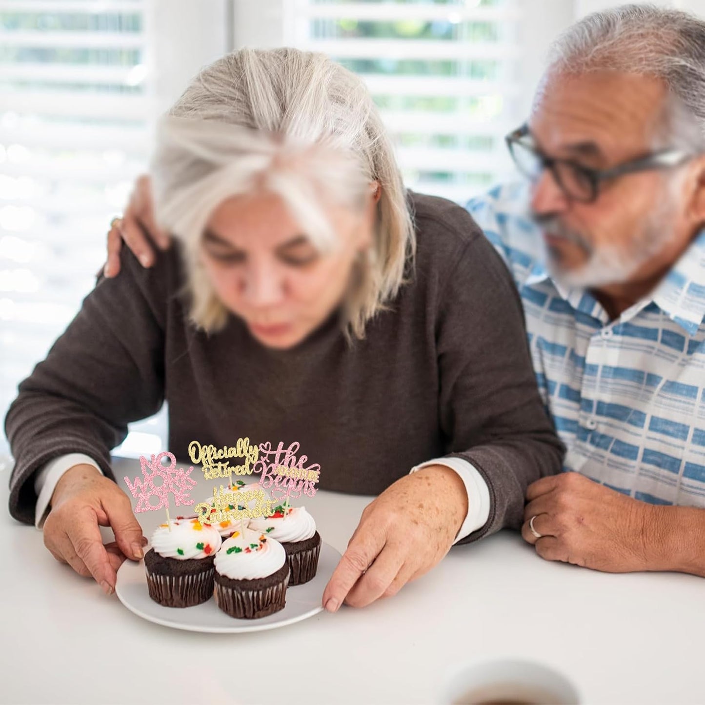 24Pcs Happy Retirement Cupcake Toppers Officially Retired Cake Toppers No Work Zone Adventure Begins Cupcake Picks Retirement Theme Farewell Birthday Party Decorations Supplies PInk Gold