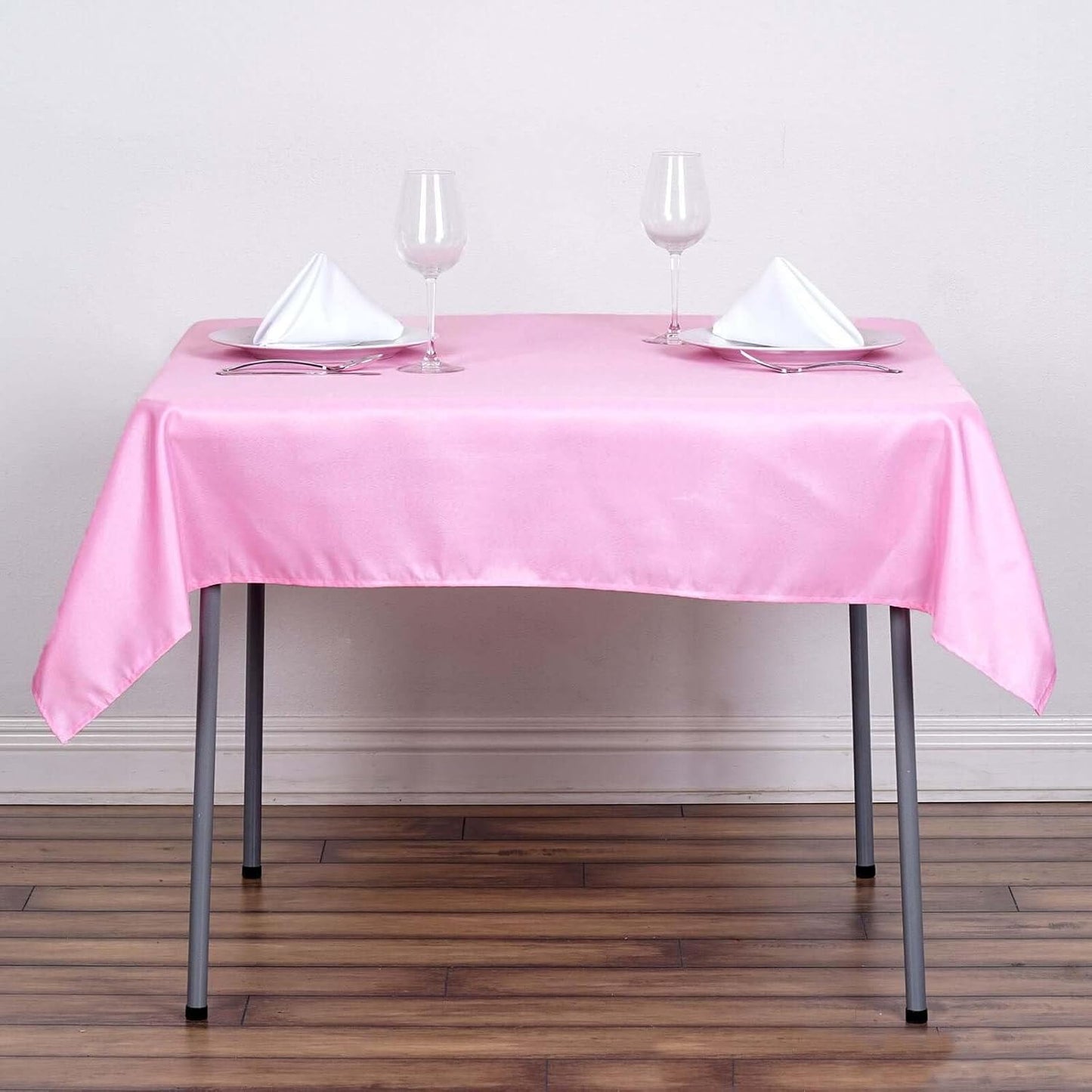 Efavormart 54x54 Pink Wholesale Linens Seamless Polyester Square Linen Tablecloth for Wedding Banquet Party Restaurant