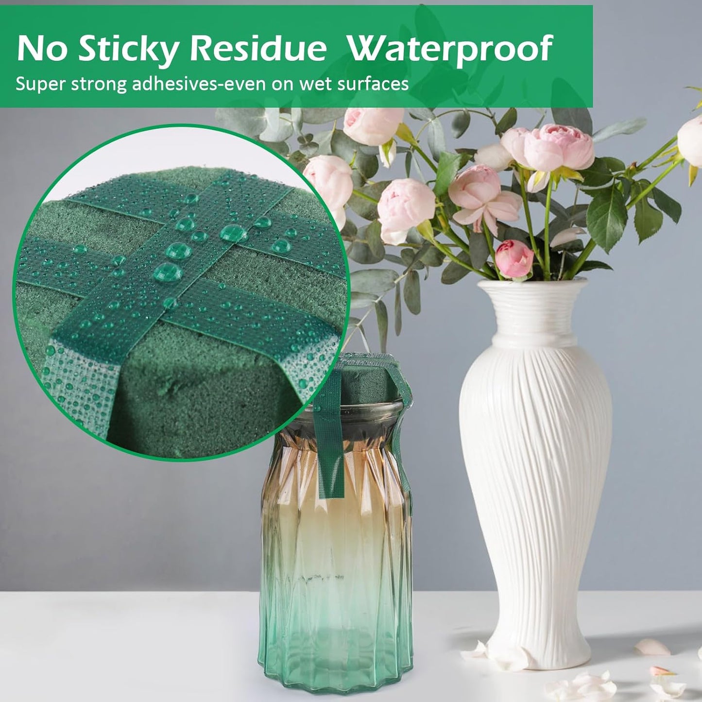 GLAMFIELDS Floral Arrangement Kit with Floral Tape, 26 Gauge Floral Stem Wire, 22 Gauge Floral Wire, Cutter, Boutonniere Flower pin for Bouquet Stem Wrapping, Floral Crafts and Wedding Bridal Bouquets