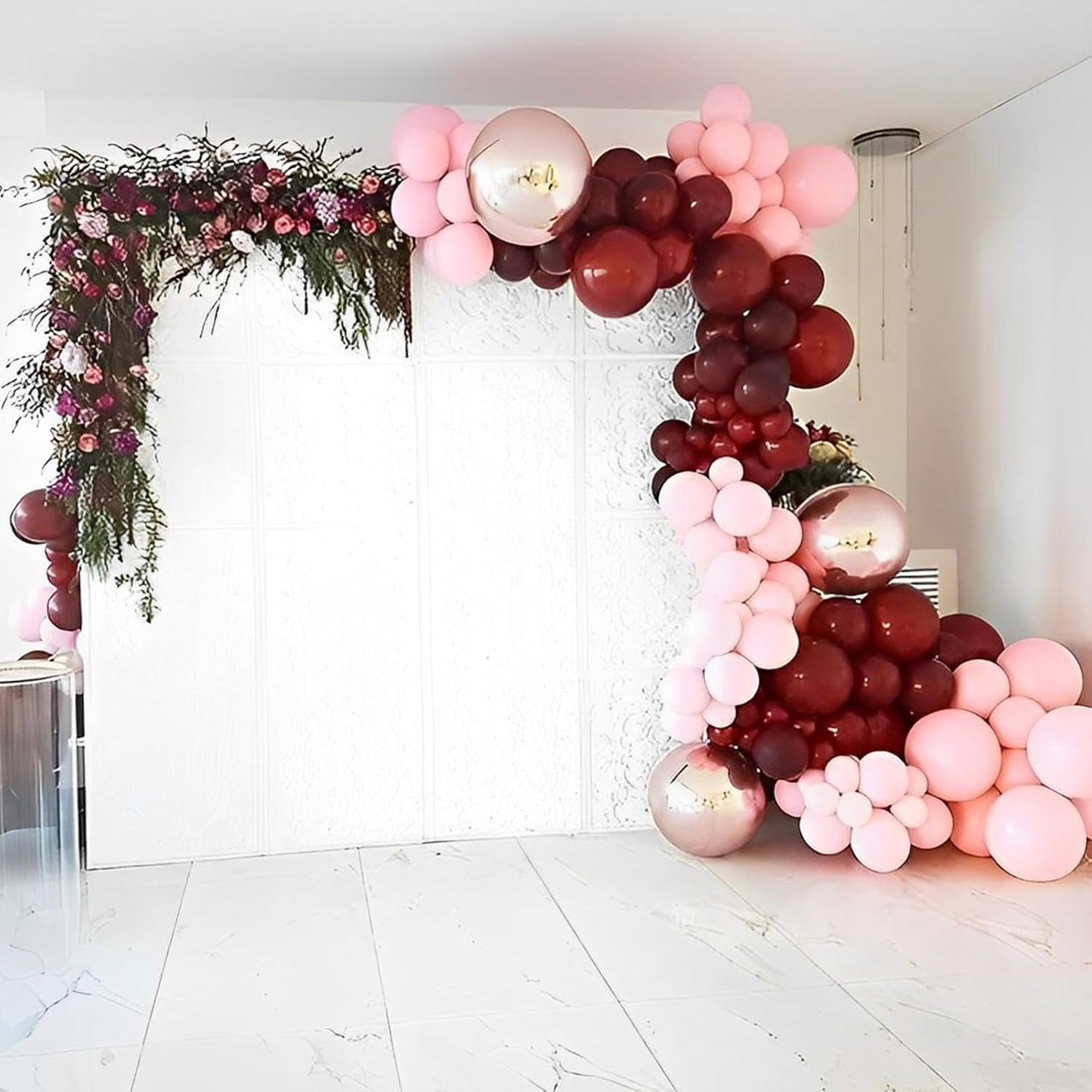 90pack Burgundy Balloons Different Size 18/12/10/5 Inch Maroon Balloon Garland Arch Kit for Graduation, Thanksgiving Day, Autumn Fall Theme Party, Wedding, Birthday Decorations