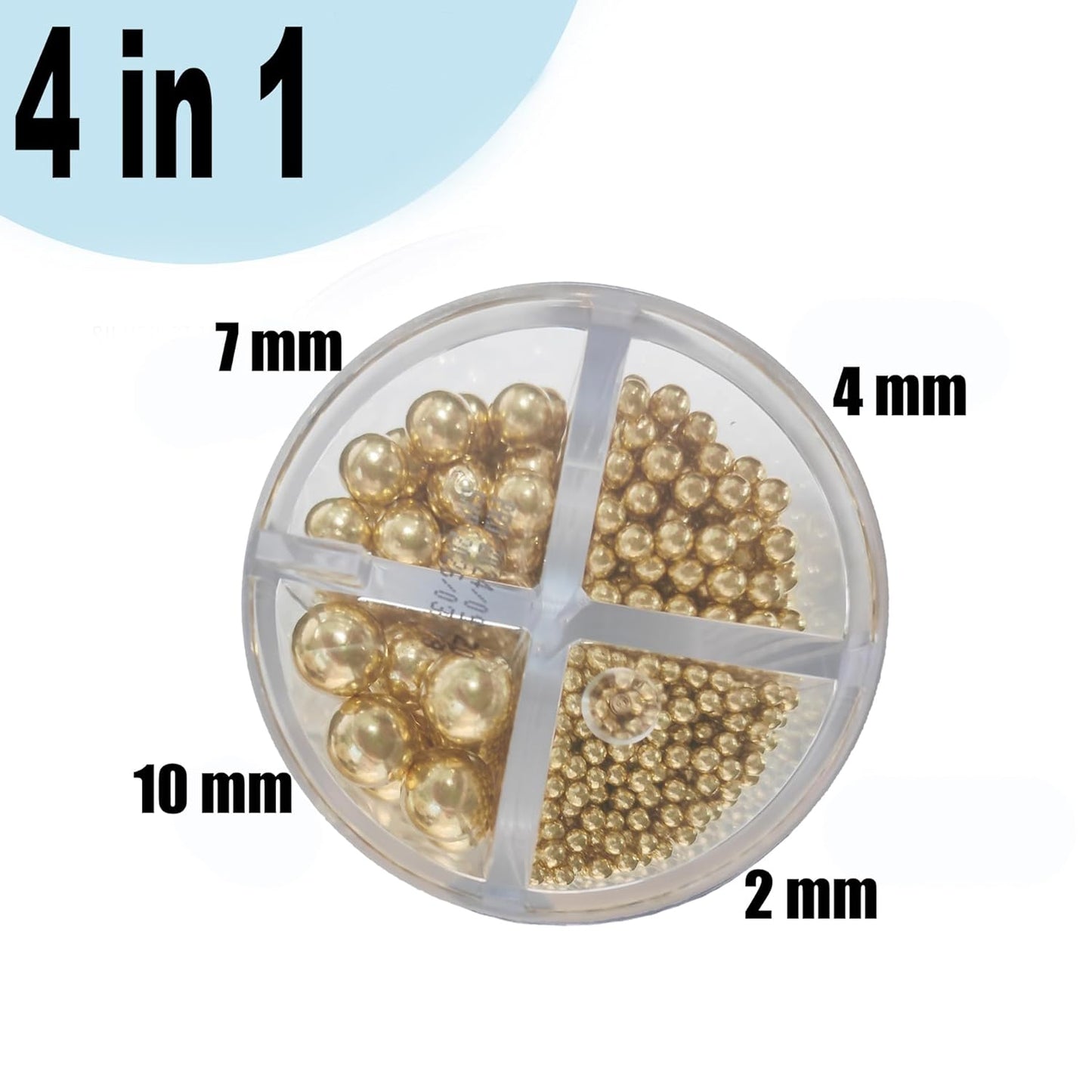 4 in 1 Super Gold Pearl Sugar Sprinkles 6 oz, 4 sizes Candy Pearls Ideal for Baking, Cake and Cupcake Toppers, Cookie Decoration, Ice Cream Topping, Wedding Shower Party Valentines Halloween Christmas