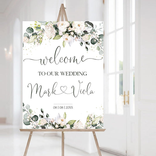 Personalized Wedding Welcome Sign, Flowers Wedding Welcome Sign, Wedding Welcome Sign, Custom Wedding Sign, Welcome To Our Wedding Sign, Flowers Wedding Board, Wedding Decorations Signs # 9