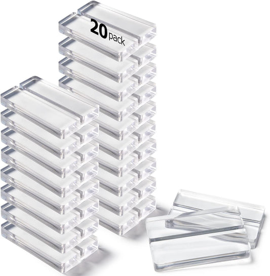 Acrylic Sign Holders, 20 PCS Clear Place Card Holders with Card Slot, Table Numbers Display Stands, for Wedding/Menu/Meeting/Table Numbers