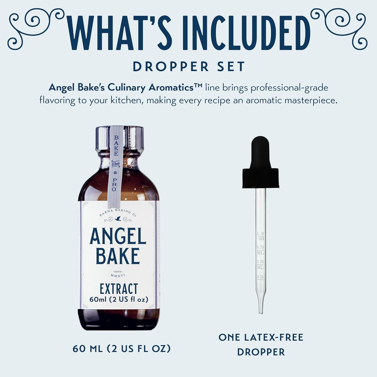 Pure Orange Blossom Extract for Baking and Mixology - Premium Natural Flavoring for Cooking, Desserts, & Beverages - Kosher, Keto Friendly, Vegan & Gluten-Free (2oz Extract with Latex-Free Dropper)