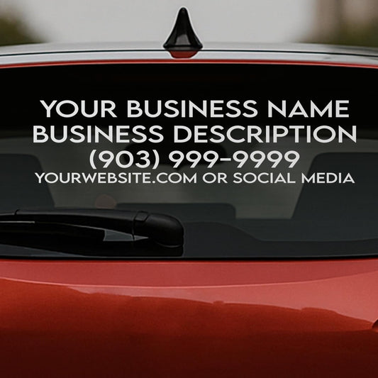 EGD Custom Business Car Decal for Windows or Vans | Personalized Vinyl Stickers with Name, Contact & Website | Waterproof Lettering | 5 Sizes, 25 Colors, 9 Fonts