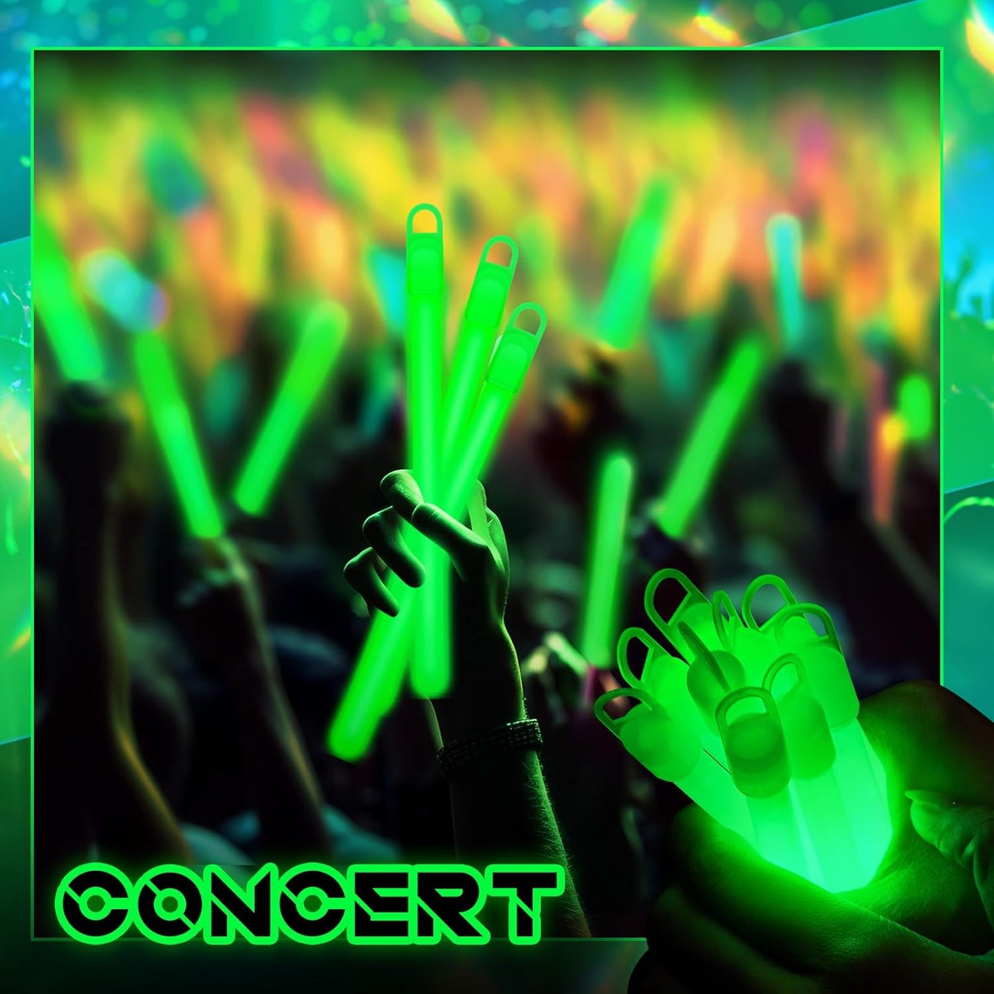 Lewtemi 4" or 6" 100 Pack Bright Glow Sticks Bulk, Glow in The Dark Party Supplies Birthday and Holidays Party Favors