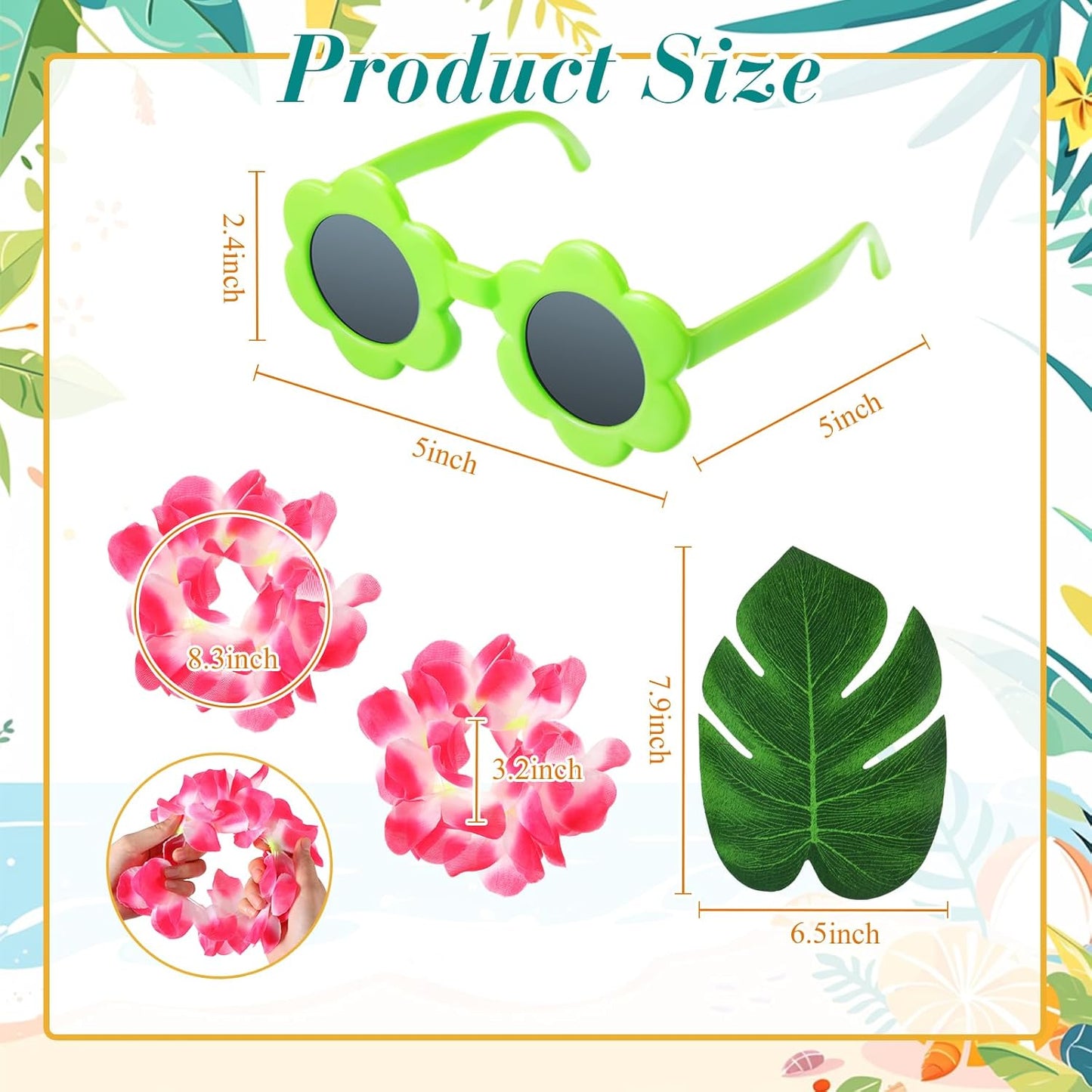 6 Sets Hawaiian Table Centerpieces Pineapple Luau Party Table Decorations Tropical Decor for Beach Summer Party