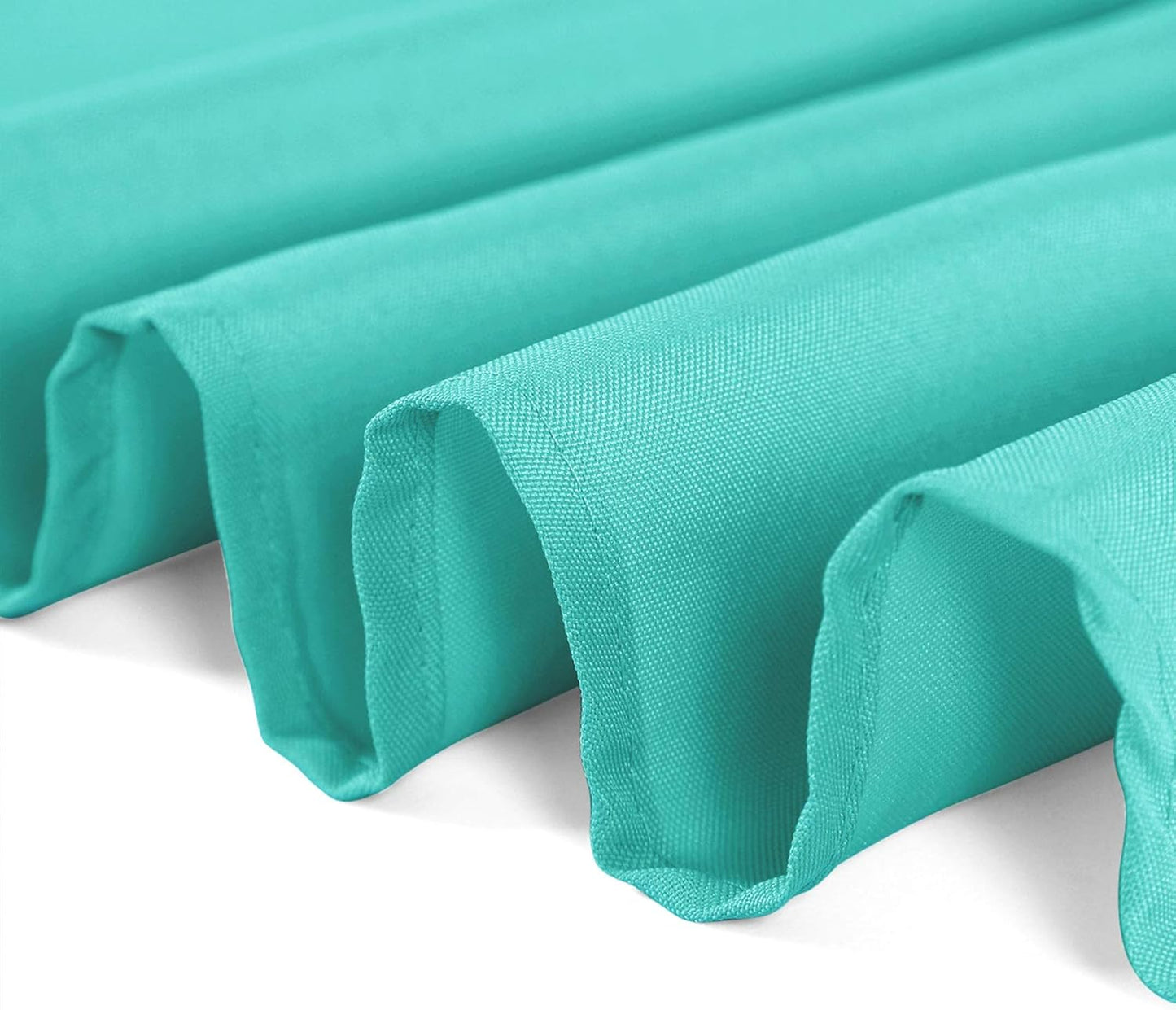 Cupuamon 132 inch Round Tablecloth Washable Polyester Table Cloth Decorative Table Cover for Wedding Party Dining Banquet（132 inch,Turquoise）