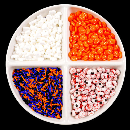 Halloween Sprinkles for Cake Decorating, Edible Candy Eyeballs, Pumpkin Sugar Sprinkles Mix, 160g/5.64oz, Perfect for Cake Decoration, Cupcake Decorations Ice Cream Toppings