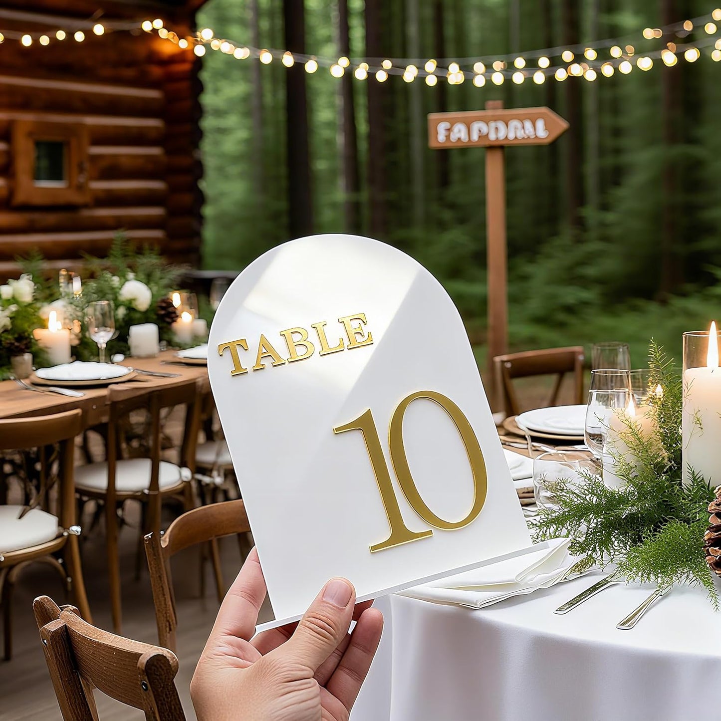 Arch Wedding Table Numbers 1-10 with Stands, 5" X 7" Double Sided Acrylic Wedding Sign Holders, Durable Non-Fading Table Number for Wedding Reception, Events, and Centerpieces