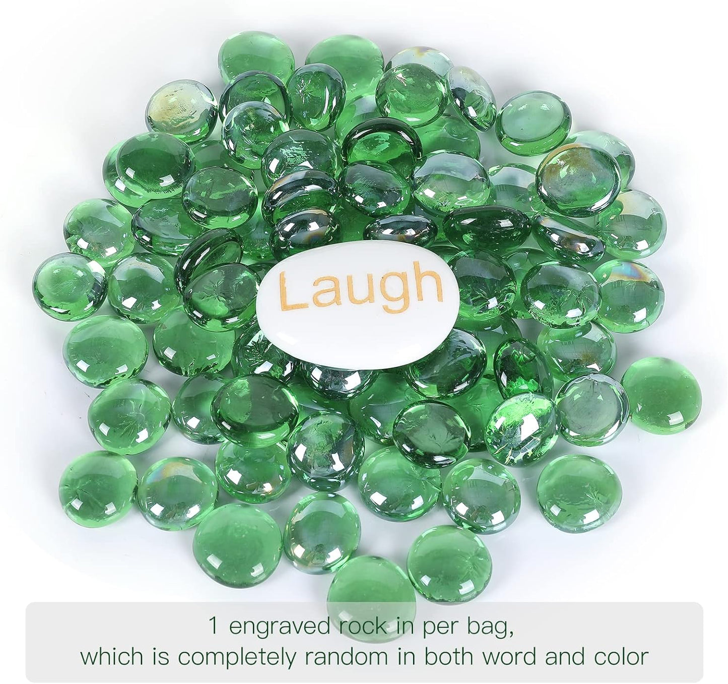 11LB Fire Glass Beads Flat Glass Marbles for Outdoor Fire Pit and Fireplace, Glass Gemstones for Vase Filler, Aquariums, Hydroponics Plants, Home Decor and Christmas DIY Craft, Green