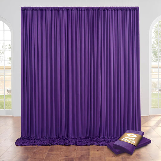 CO-AVE Wrinkle Free Purple Backdrop Curtains for Party Background, Purple Photo Curtains Backdrop Drapes 2 Panels Back Drop Cloth for Wedding Birthday Photography Baby Shower Decor,10ftx10ft