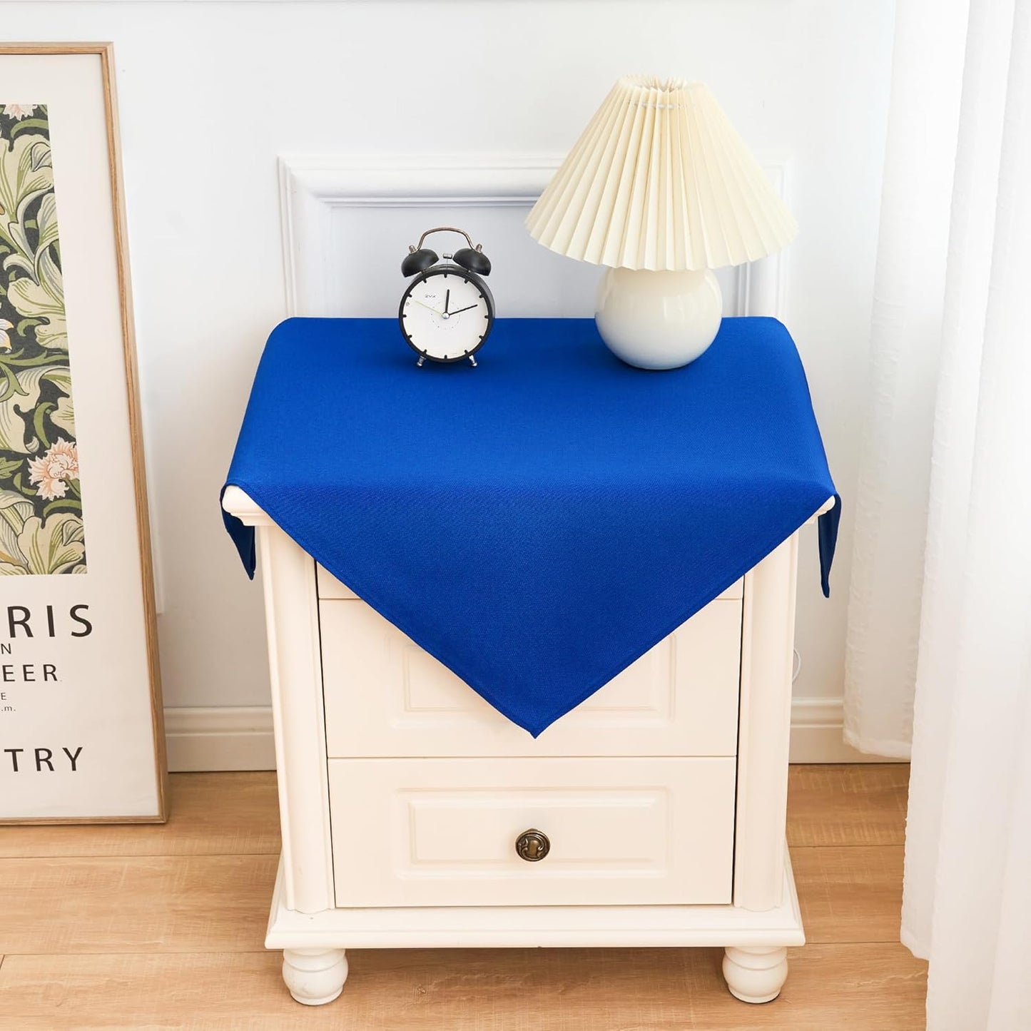 2 Pack Small Square Table Cloth 24X24 Inch Royal Blue Tablecloth Washable Polyester Solid Table Cover for Night Stand End Table Side Table Outdoor Indoor