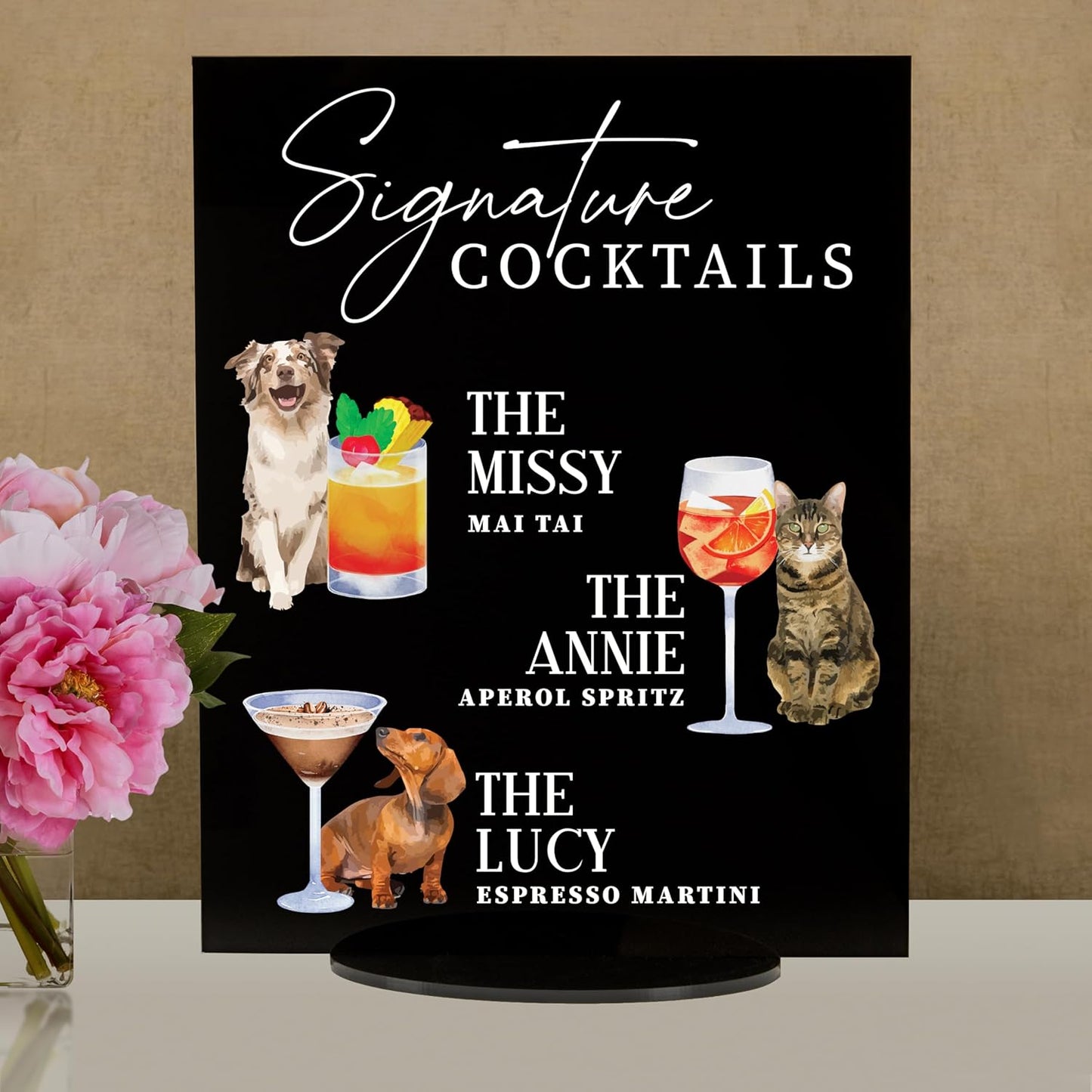 Pet Signature Drink Wedding Signs