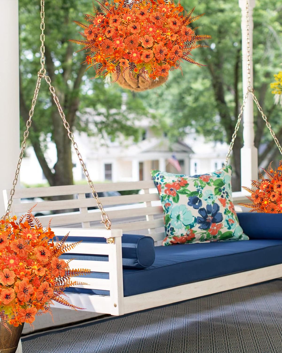 40 Pcs Fake Fall Flowers Artificial Fall Plants Outdoor Faux Fall Flower Decorations for Home Kitchen Bathroom Porch Patio Classroom Office Window Box Thanksgiving Harvest