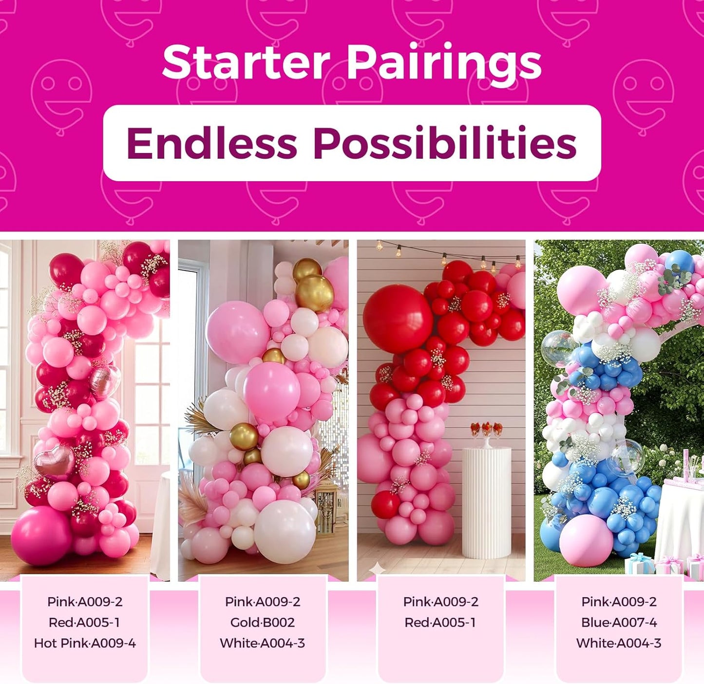 Bezente Pink Balloons Latex Party Balloons - 100 Pack 12 inch Round Helium Pink Balloons for Birthday Wedding Anniversary Bridal Shower Gender Reveal Party Decoration