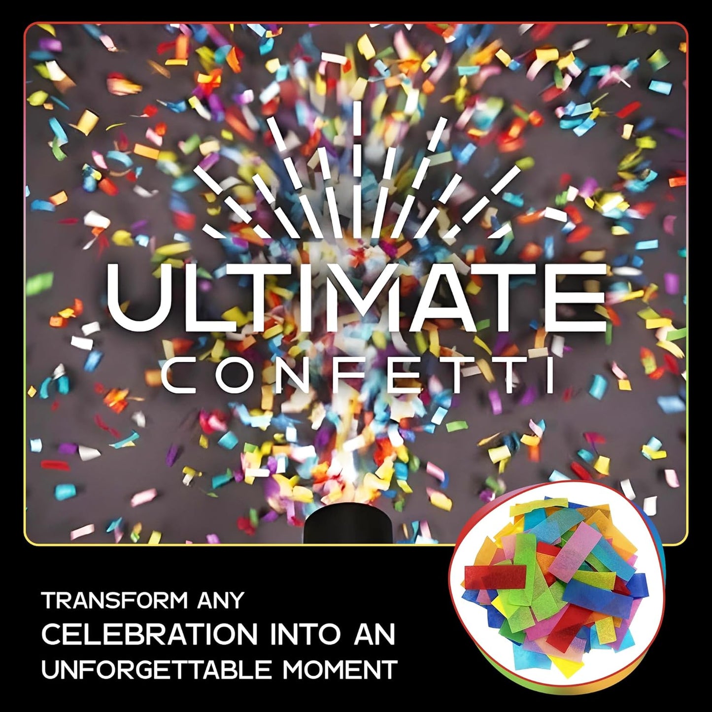 Multicolor Biodegradable Confetti - Rectangular Fluttering Tissue Paper Confetti for Cannon and Launcher use – Best for Gender Reveal, Parties, Concerts and Weddings - 20 lb, 320 oz