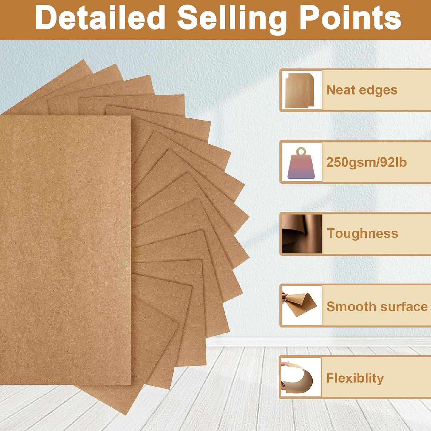 28 Sheets Brown Cardstock 8.5 x 11 Printer Paper, 92lb Heavyweight Paper Card Stock for Greeting Cards, Wrapper, Office, Stationery, Invitations, Certificate