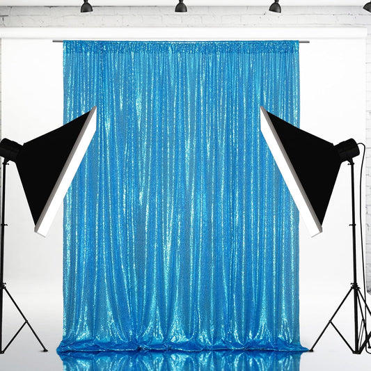 Eternal Beauty Turquoise Sequin Backdrop, 10x10 Ft Glitter Background Curtains for Shimmer Photography Party Wedding Birthday Back Drop Decor