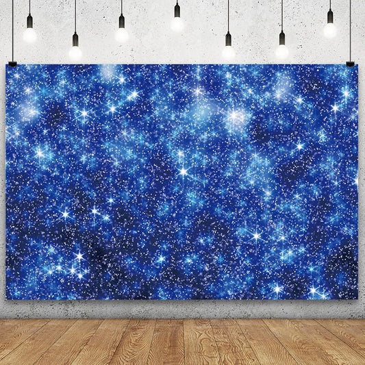 YongFoto Blue Glitter Backdrop 12x8ft Silver Light Spots Navy Blue Sequin Bokeh Photography Background Birthday Bridal Shower Wedding Photography Background Party Banner Decor Portraits Photoshoot