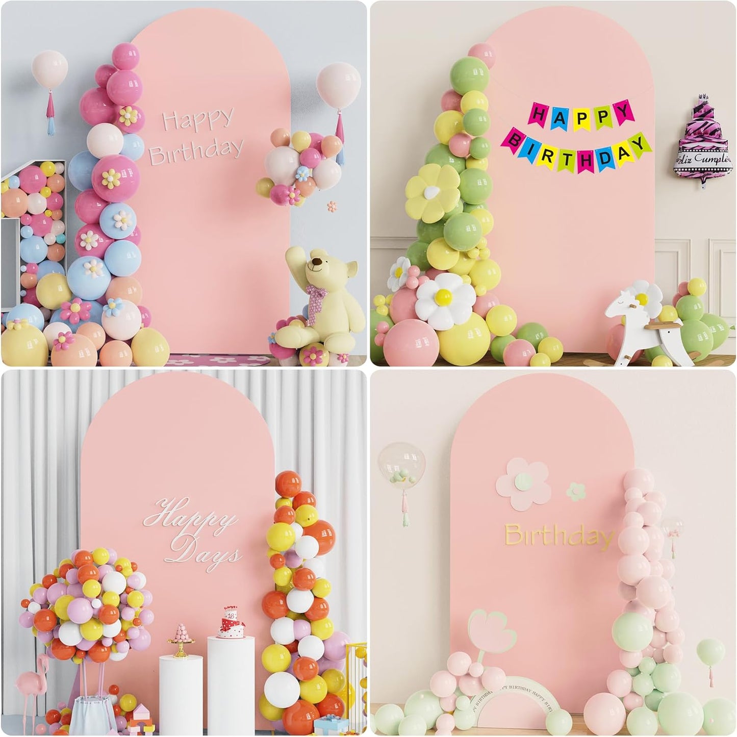 Wokceer 6.6 FT Wedding Arch Stand and Arch Cover, Metal Arch Stand with Arch Stand Cover for Birthday Party Wedding Ceremony Bridal Baby Shower Event Decor, Pale Pink, DoorCover 1.0M-Pale Pink-K