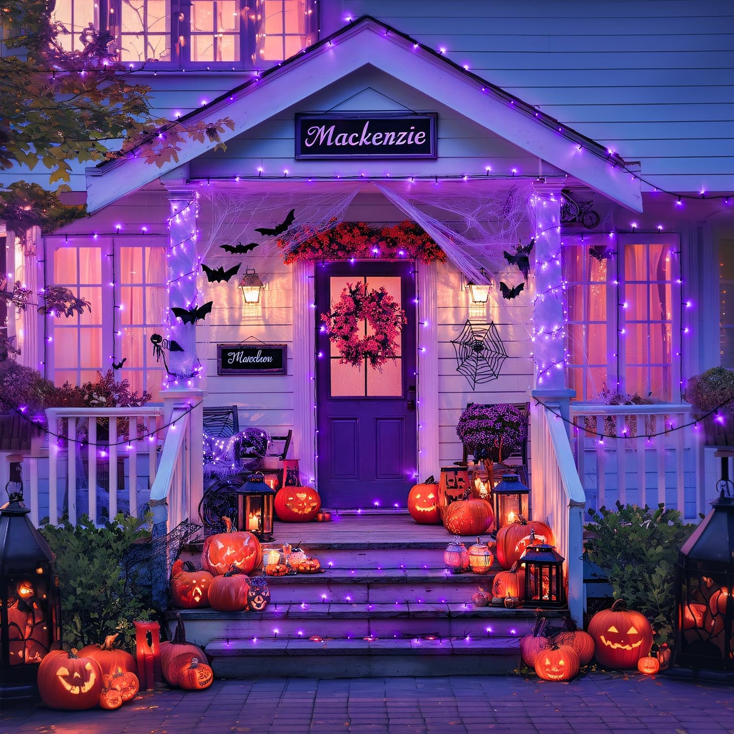 JMEXSUSS Purple Solar Lights Outdoor Waterproof, 2 Pack 100 LED Solar Halloween Lights, Purple Christmas Light for Halloween Decor Outside Tree Yard Garden