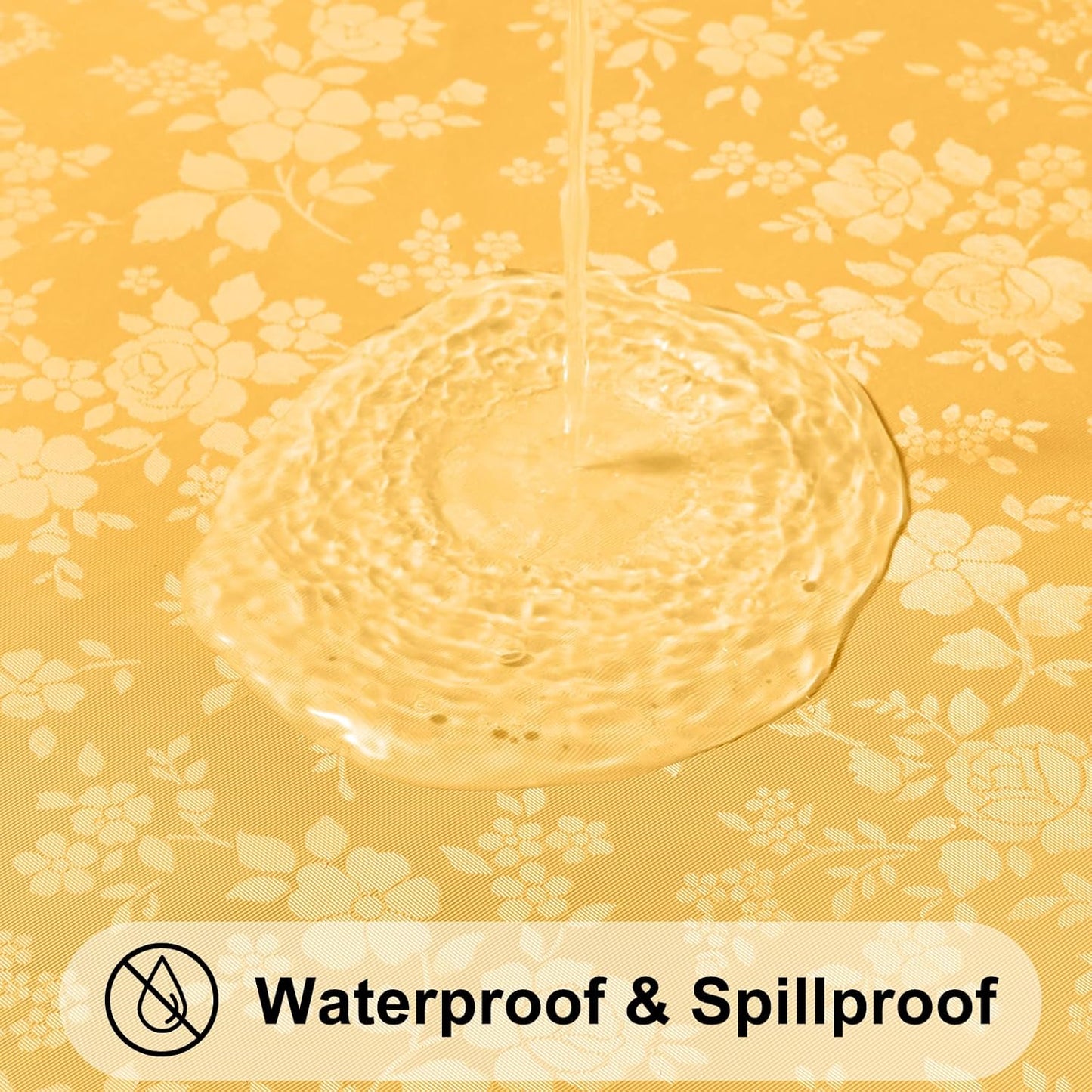 Smiry Rectangle Table Cloth, Waterproof Heavy Duty Vinyl Tablecloths, Wipeable Washable Table Cover for Kitchen and Dining Room (Mustard Yellow, 54" X 78")