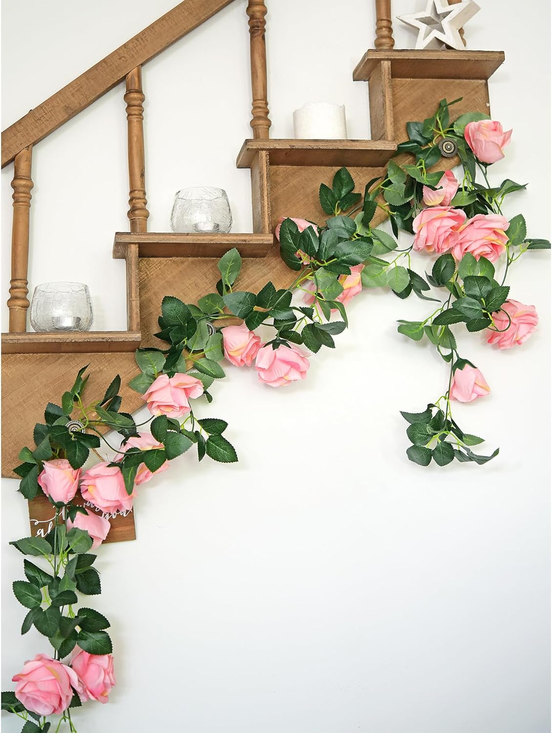 FiveSeasonStuff 28 Ft 4 Rose Silk Flower Garlands Artificial Flowers Decoration Hanging Floral Decor for Wedding Baby Shower Birthday Party Garden (Amaranth Pink)