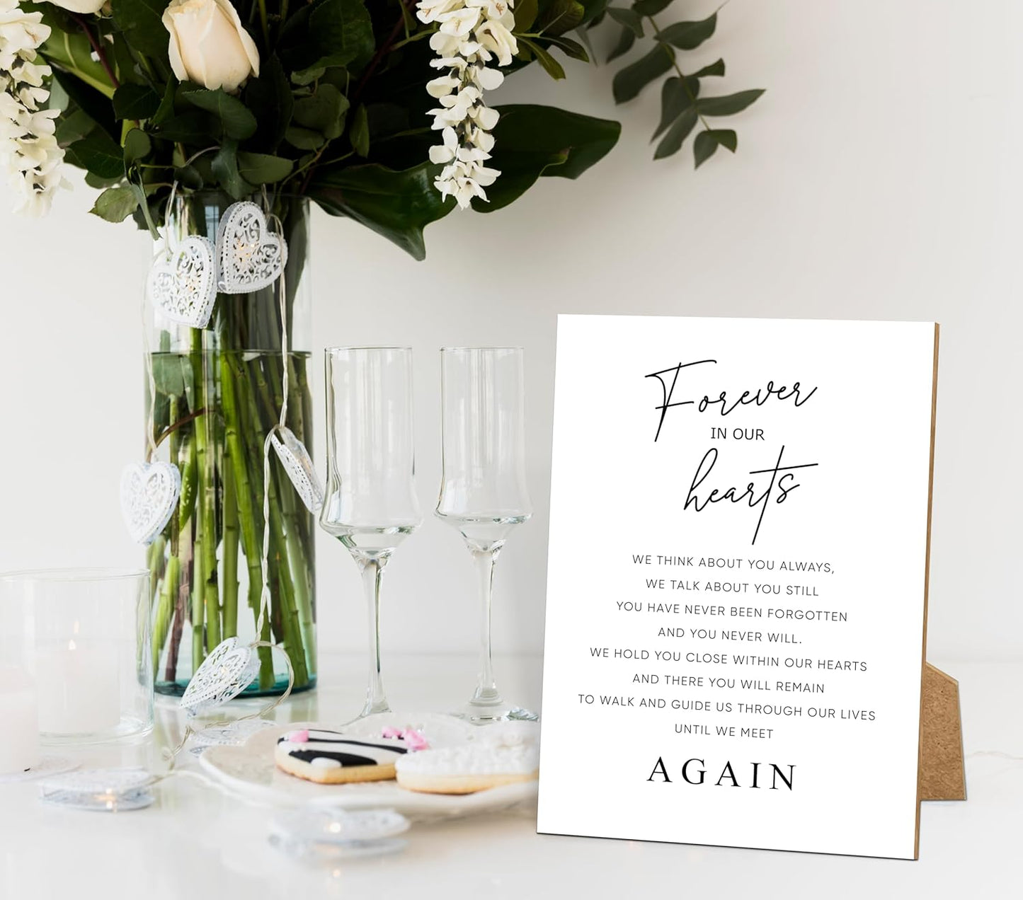 Funeral Sign, 8x11 White Minimalist Style Loss of Loved One Memorial Sign, Funeral Decorations, Wedding Table Decor, Memorial Gifts For Loss of Loved One, Sympathy Gift, Bereavement Gifts -13