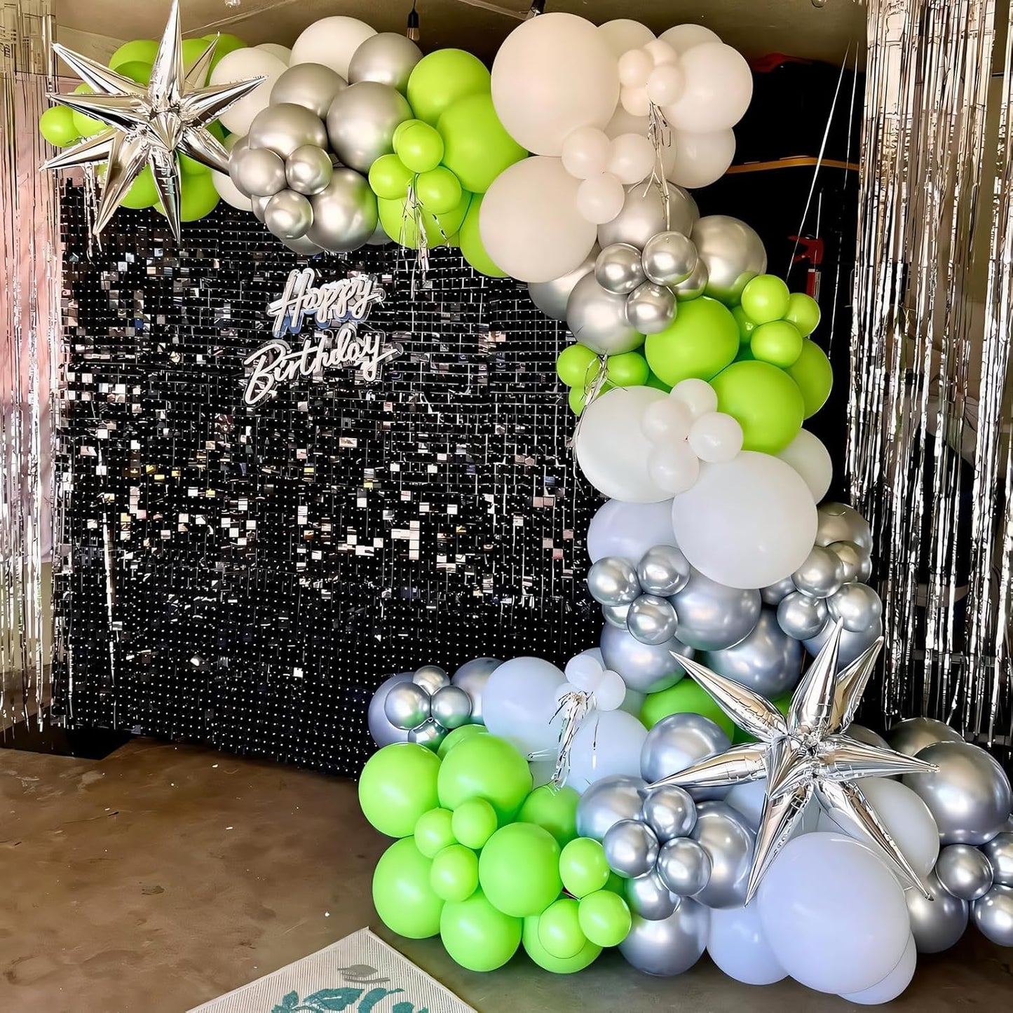 110pcs Lime Green Balloons 12 Inch Light Green Latex Balloon Arch Kit for Birthday Baby Shower Anniversary Graduation Wedding Party Decorations