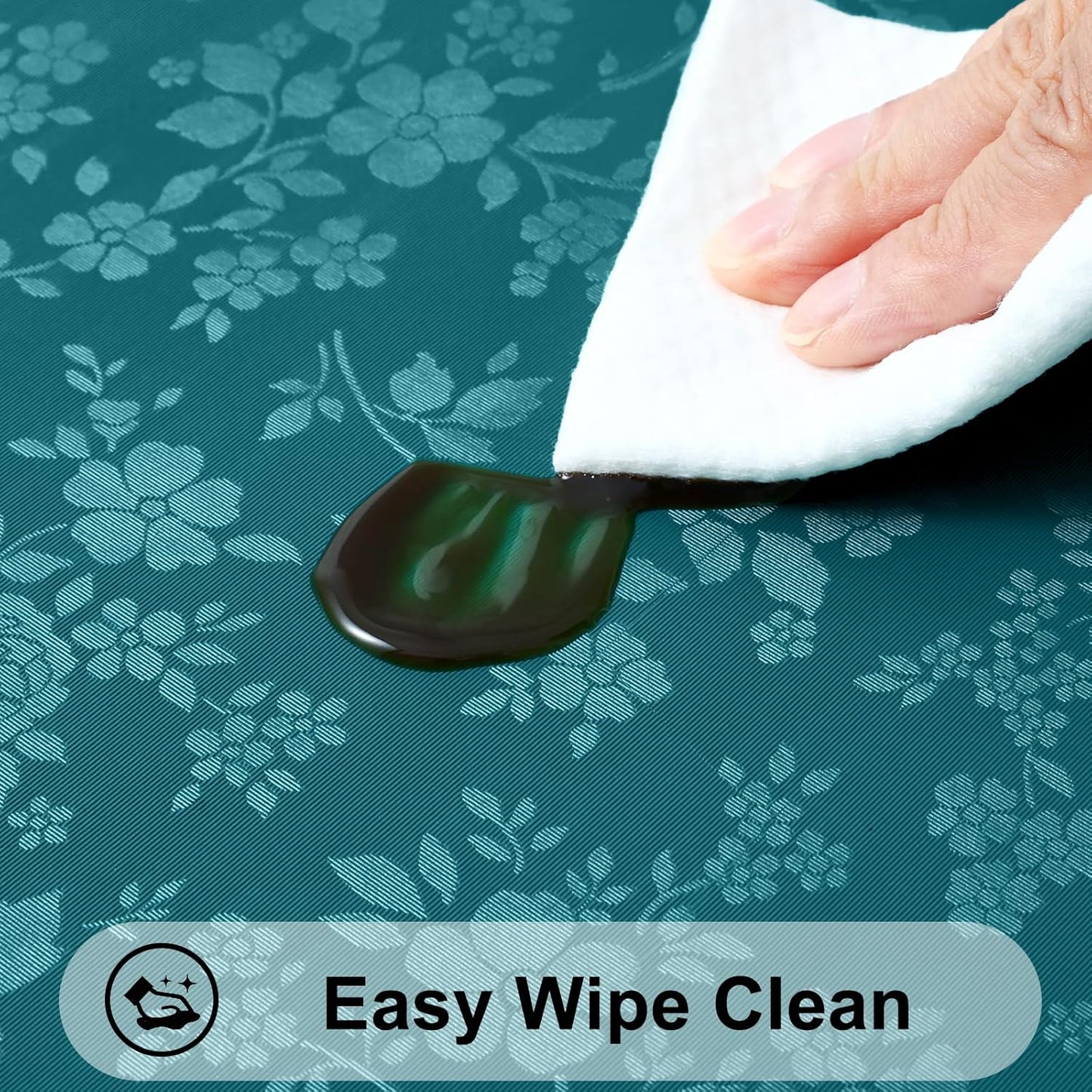 Smiry Rectangle Table Cloth, Waterproof Heavy Duty Vinyl Tablecloths, Wipeable Washable Table Cover for Kitchen and Dining Room (Emerald Green, 52" X 70")