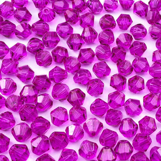 250pcs 6mm Bicone Crystal Glass Beads Loose Spacer Beads Faceted Craft Beads for Jewelry Making DIY Necklace Bracelet Earring Wind Chimes Suncatchers Ornamen(Rose)