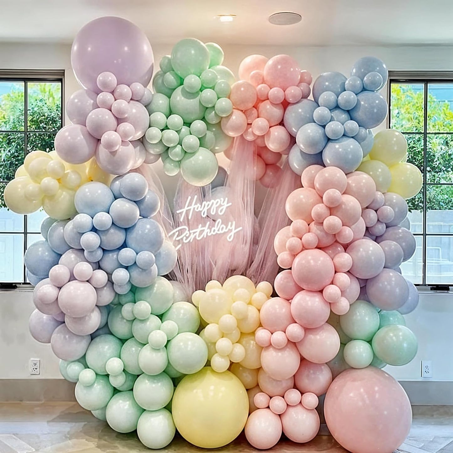 Pastel Balloons, 60PCS Macaron Pink Purple Blue Latex Balloon, Pastel Color Ice Cream Balloon for Kids Rainbow Party Baby Shower Wedding Unicorn Ice Cream Birthday Party Decorations Supplies