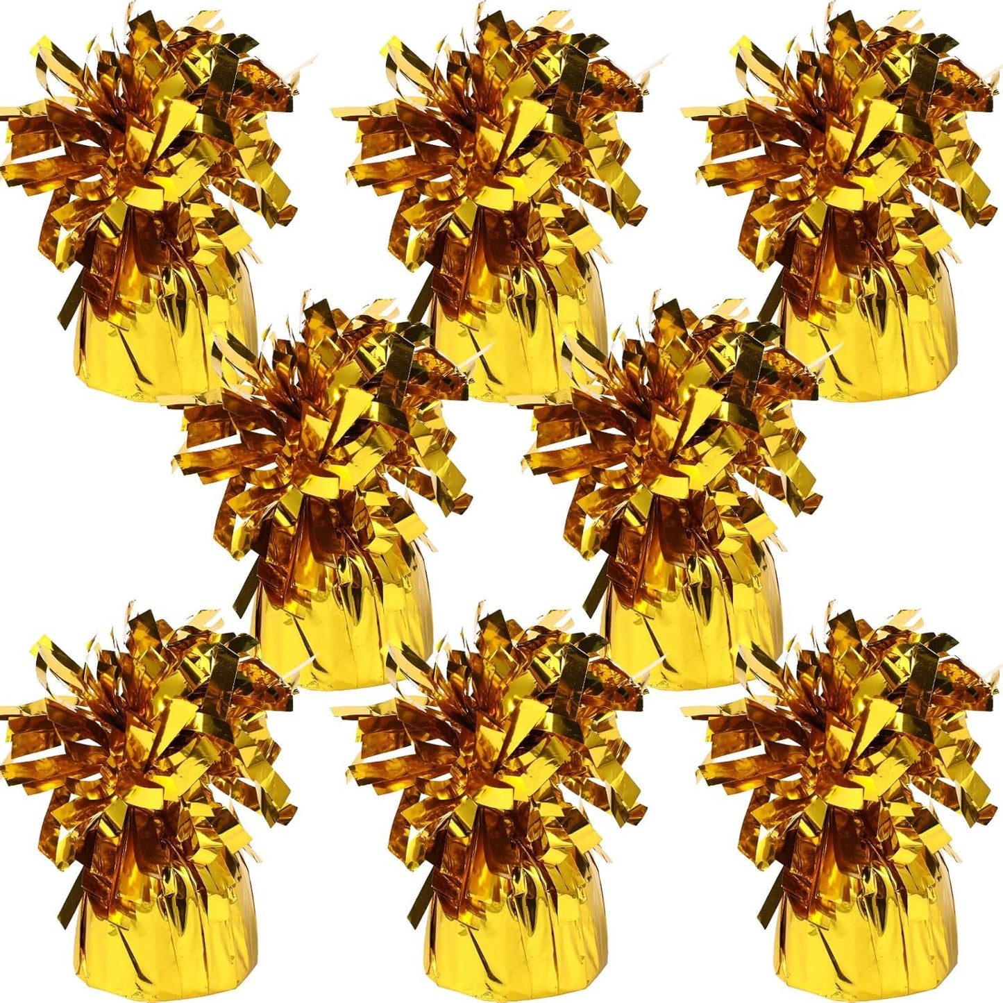 8 Pcs Gold Metallic Balloon Weights Holder Anchors Balloon Holder Weights for Helium Balloons Birthday Graduation Party Christmas Wedding Celebration Decoration (Gold)