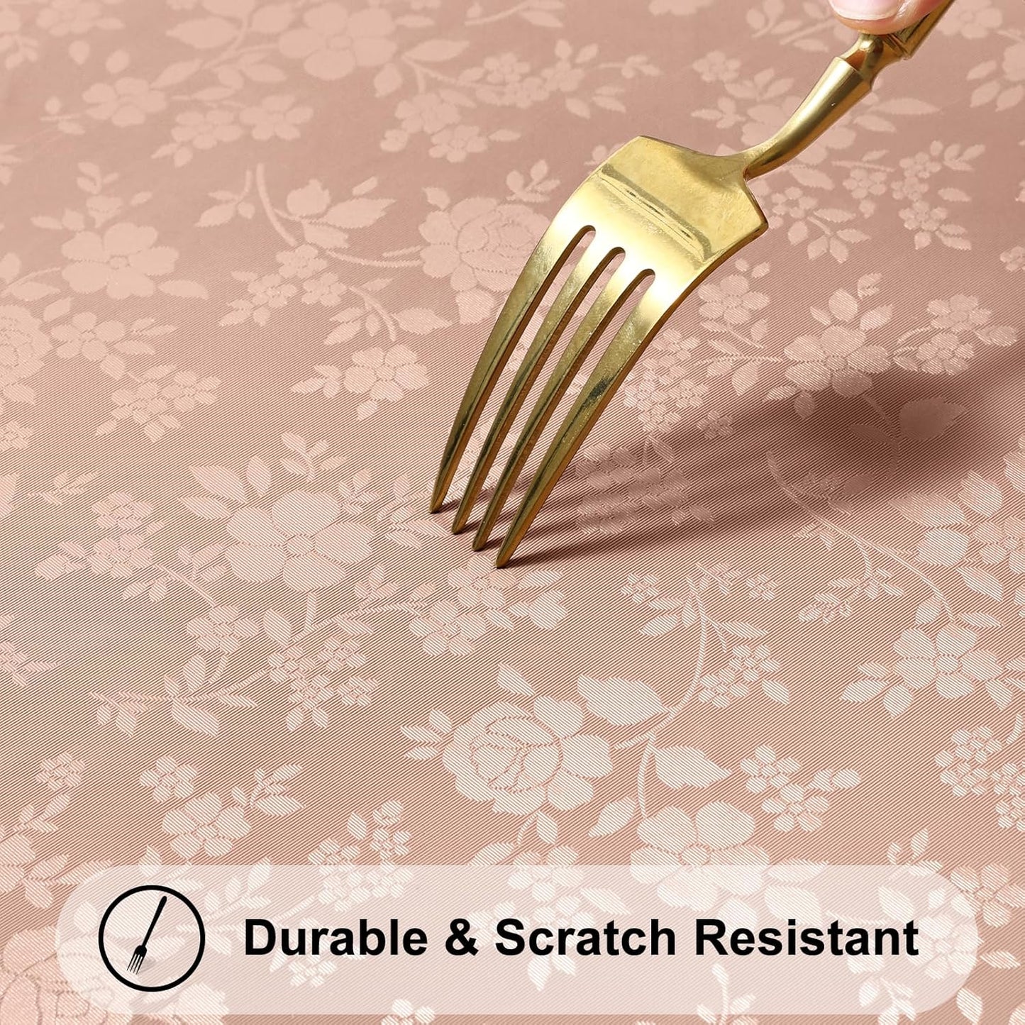 Smiry Rectangle Table Cloth, Waterproof Heavy Duty Vinyl Tablecloths, Wipeable Washable Table Cover for Kitchen and Dining Room (Tan, 60" X 84")