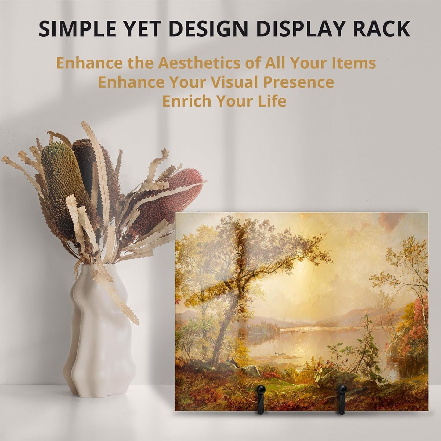 3 Pack 6inch Picture Stands for Display, Black Metal Plate Stands for Display - Decorative Plate Stand, Plate Holder Display Stand, Picture Frame Stand - Plate Display Stands for Picture Stand