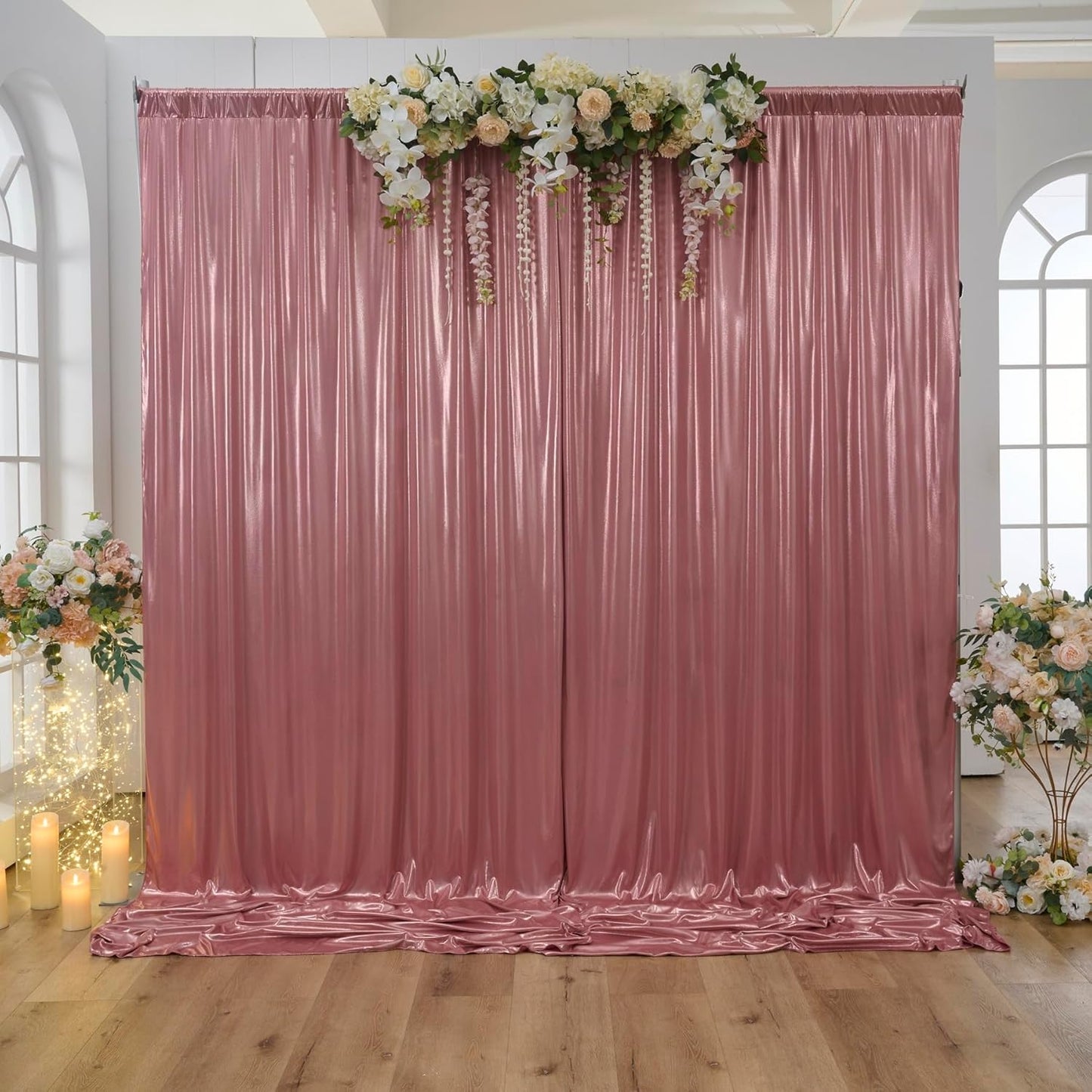 20x10ft Thick Rose Gold Glitter Backdrop Curtain Panels for Parties, Wrinkle Free Sequin Sparking Photo Backdrop Drapes, 4 Panels 5x10ft Shimmer Back Drop Cloth for Wedding Birthday Photography