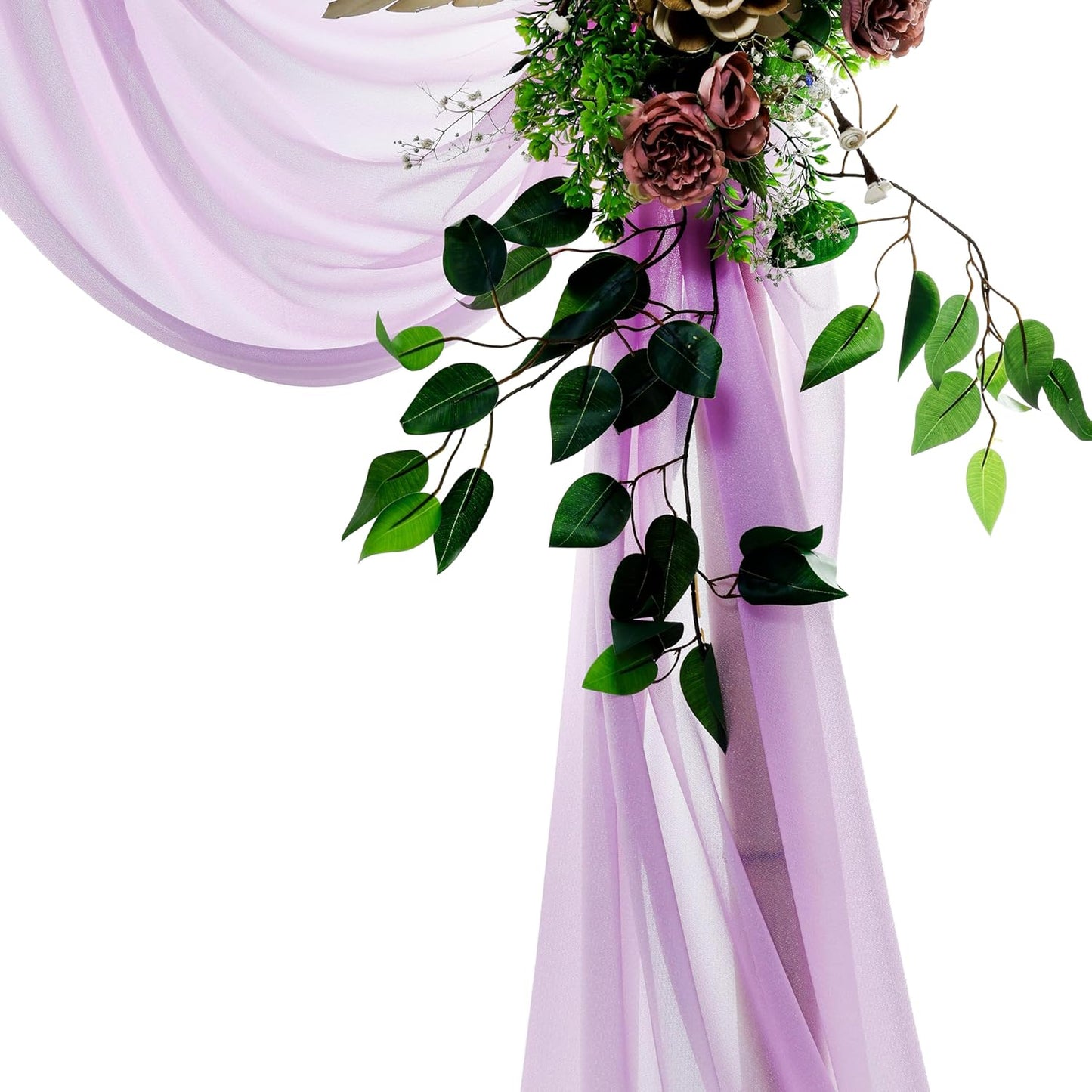 VDS Pack of 1 Panel (30 Inch X 20 Feet) Wedding Arch Draping Fabric Sheer Chiffon Fabric Drapery for Wedding Ceremony Reception Swag Backdrop Canopy Chuppah ARBO Altars Decoration (Orchid)