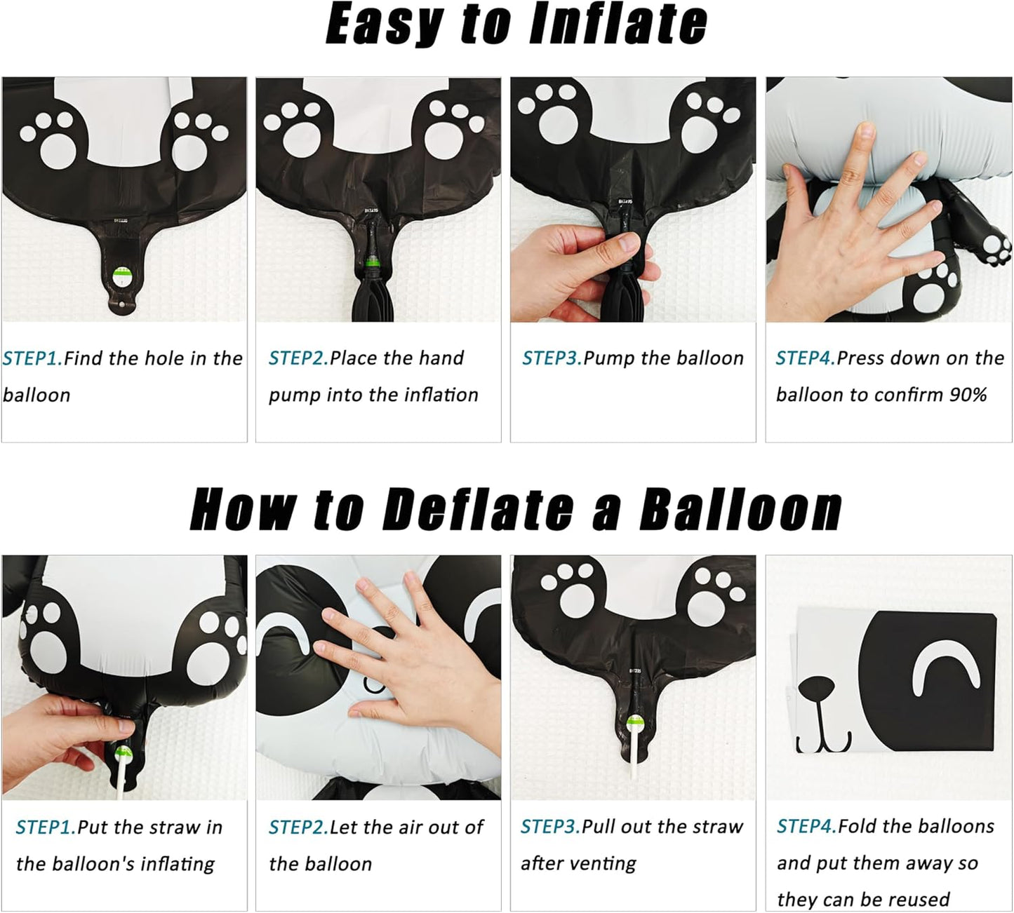 Giant Panda Balloon Cute Black And White Panda Animal Foil Balloon For Jungle Creations Safari Theme Birthday Party Kids Baby Shower Party Decorations Supplies