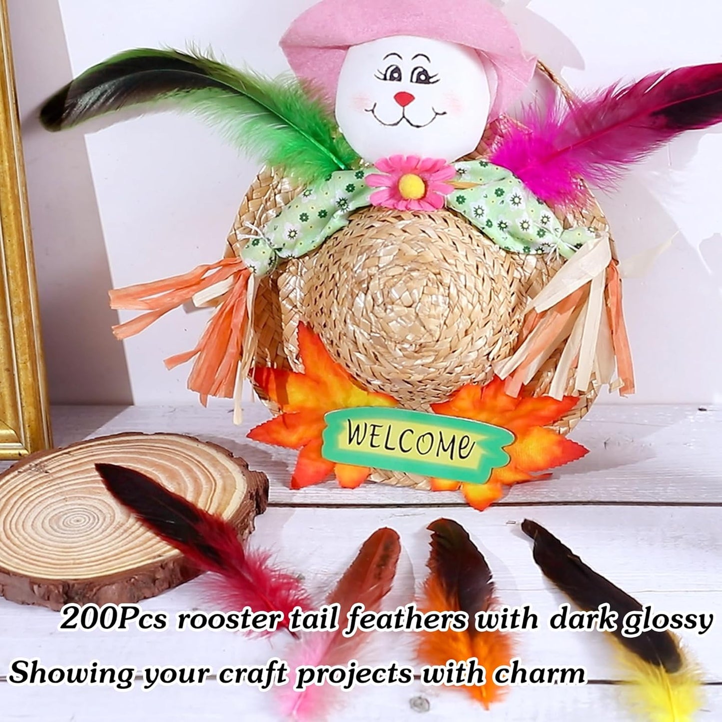 SOGUGOM Mardi Gras Rooster Tail Feathers - 200 pcs 5-7 inch Natural Rooster Tail Feathers Bulk for Mardi Gras, Costume and Party(Mardi Gras)