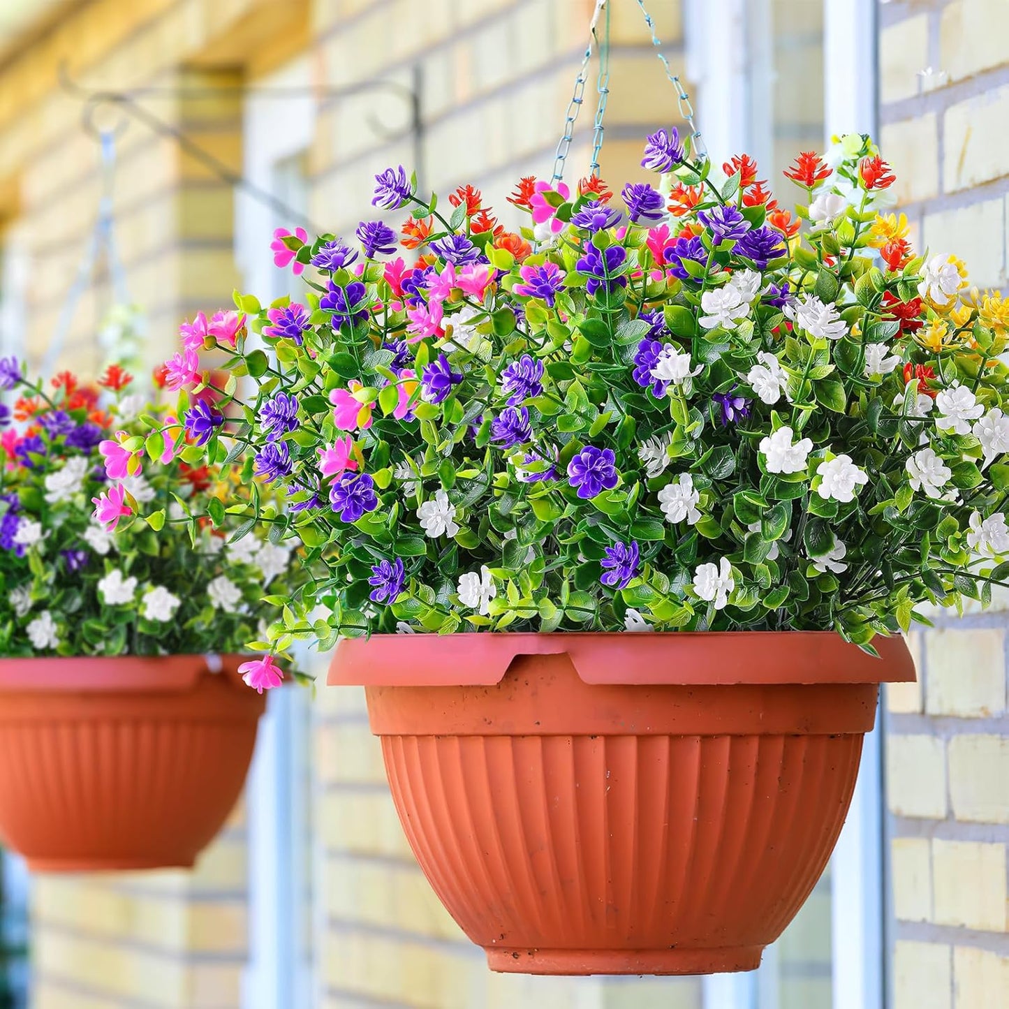 AmyHomie 20 Bundles Artificial Flowers for Outdoor Outside Spring Summer Decoration UV Resistant Faux Flowers No Fade Fake Plastic Plants Garden Porch Window Box Decorating