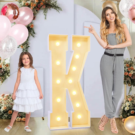 4ft Marquee for Letters K, Large Light up Letters, Multifunctional Large Marquee for Letters 4 Feet Tall for Party Decorations, Letter Balloons, Wedding Decor, Proposal Decorations (Letters K)