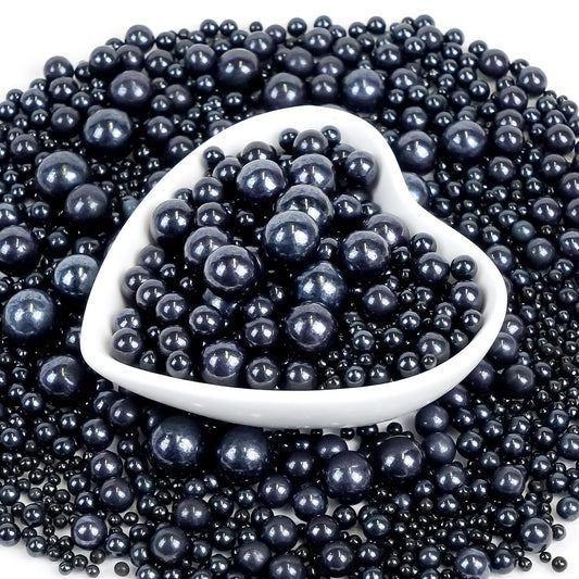 Edible Black Pearl Sugar Sprinkles, Black Pearl Sprinkles for Cake Decorating, 180g/6.35oz, Cupcake Toppers, Cake Decorations, Ice Cream, Wedding Party Halloween Supplies