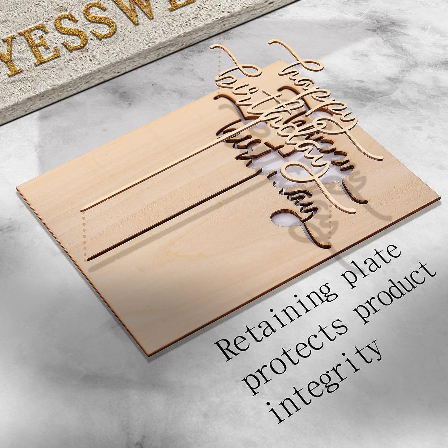 Happy Birthday Cake Topper - High-end Basswood Craft Durable Multifunctional Cake Topper, Wooden Textured Cake Decoration for Birthday Party Decoration,the Best Souvenirs for Family and Friends.