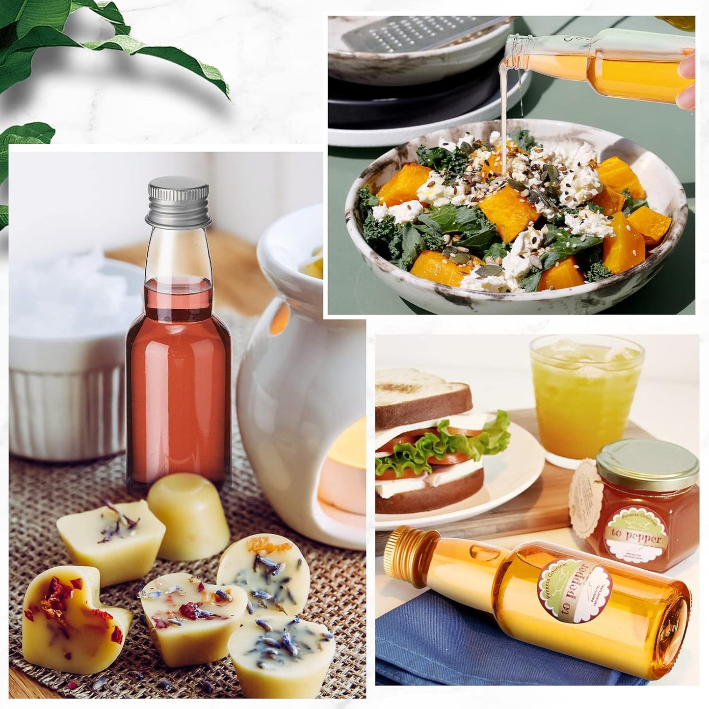 120 Pcs Mini Liquor Bottles Airtight Shot Miniature Empty Plastic Alcohol Spirit Shot Bottles with Funnels for Party Favors, Weddings(2 oz,Silver, Gold, Black)