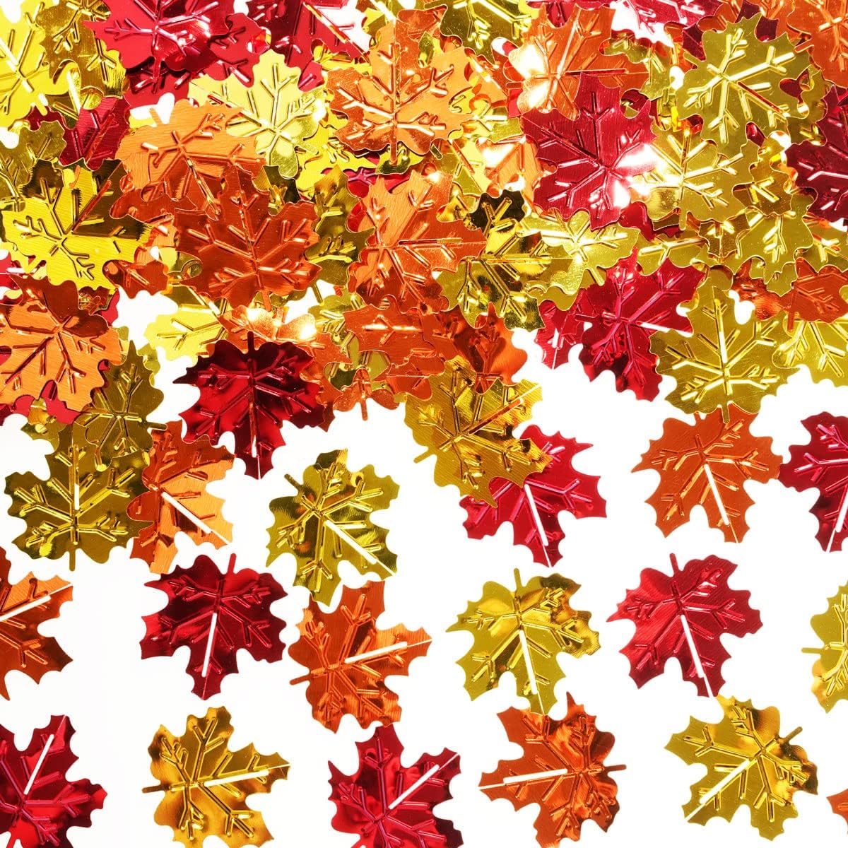 Thanksgiving Fall Foil Glitter Orange Autumn Maple Leaves Gold Metallic Table Sprinkles 60g